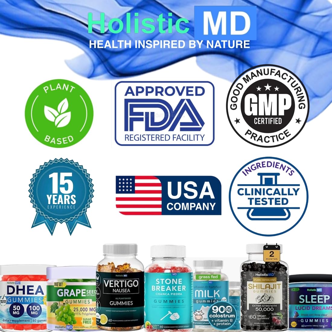 Lithium Orotate 5mg Gummies 60 Ct - Vegan Sugar Free | 3 Flavors | HolisticMd