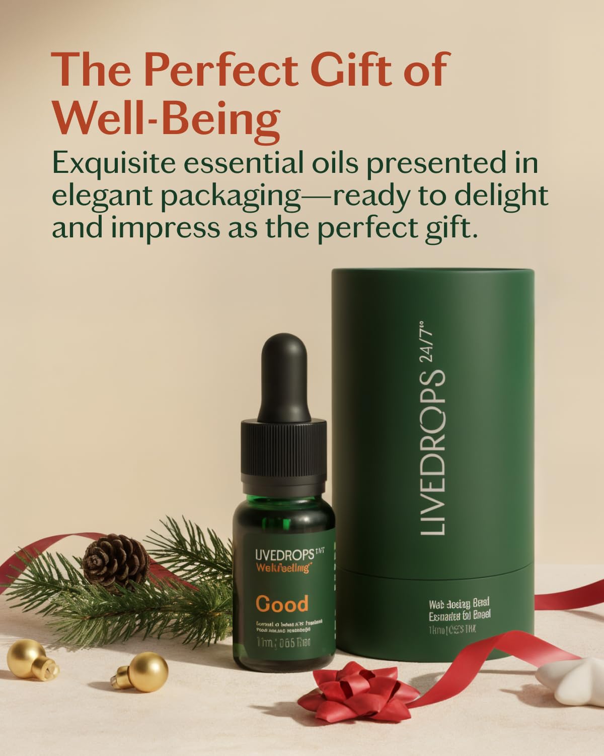 LIVEDROPS 24/7 Good Essential Oil Blend β Bergamot, Palmarosa & Sandalwood | Daytime Aromatherapy