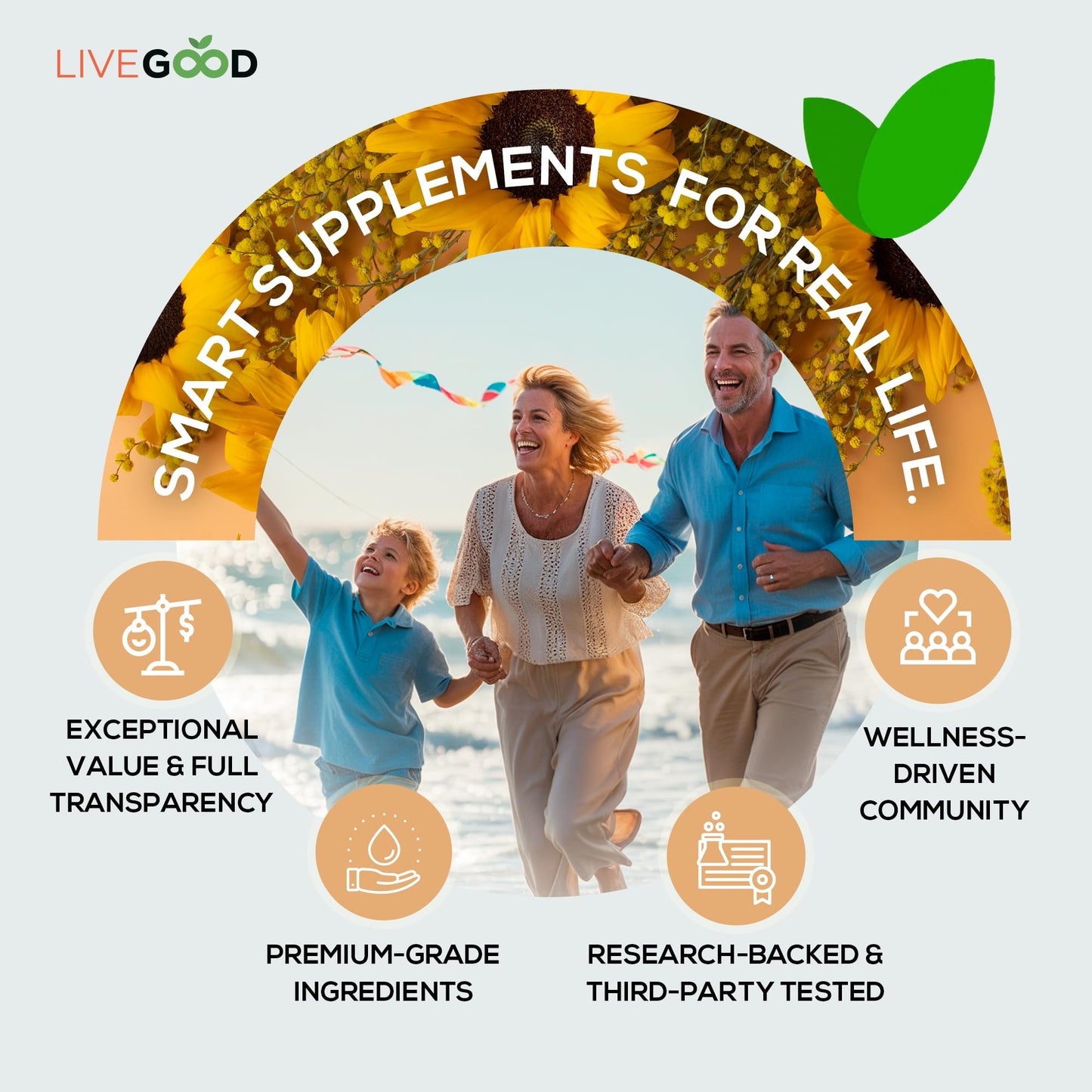 LIVEGOOD Vitamin D3 + K2 โ All Natural Bone, Muscle & Immune Support (60 Capsules) - Vegan & Non-GMO