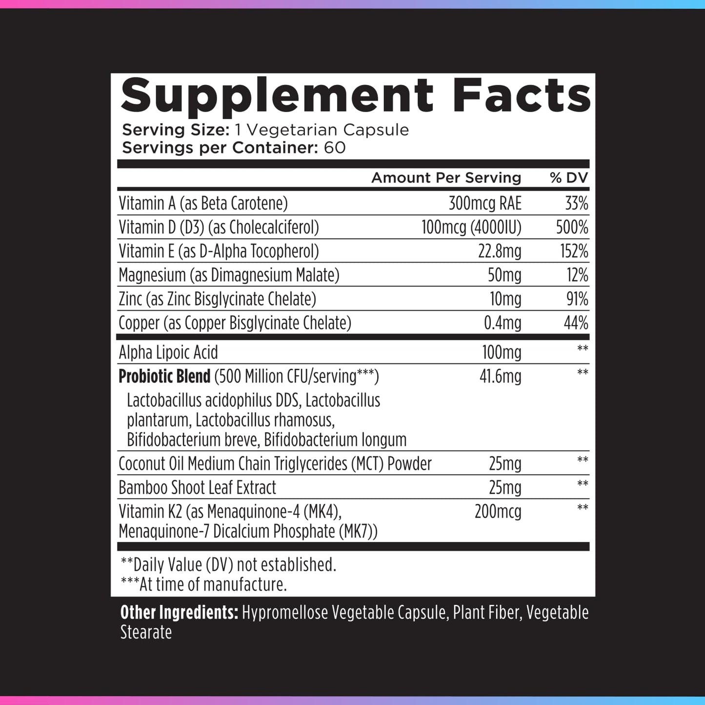 Livingood Daily Vitamin D3 K2 4000 IU β 9-in-1 Immune Support (60 Capsules)