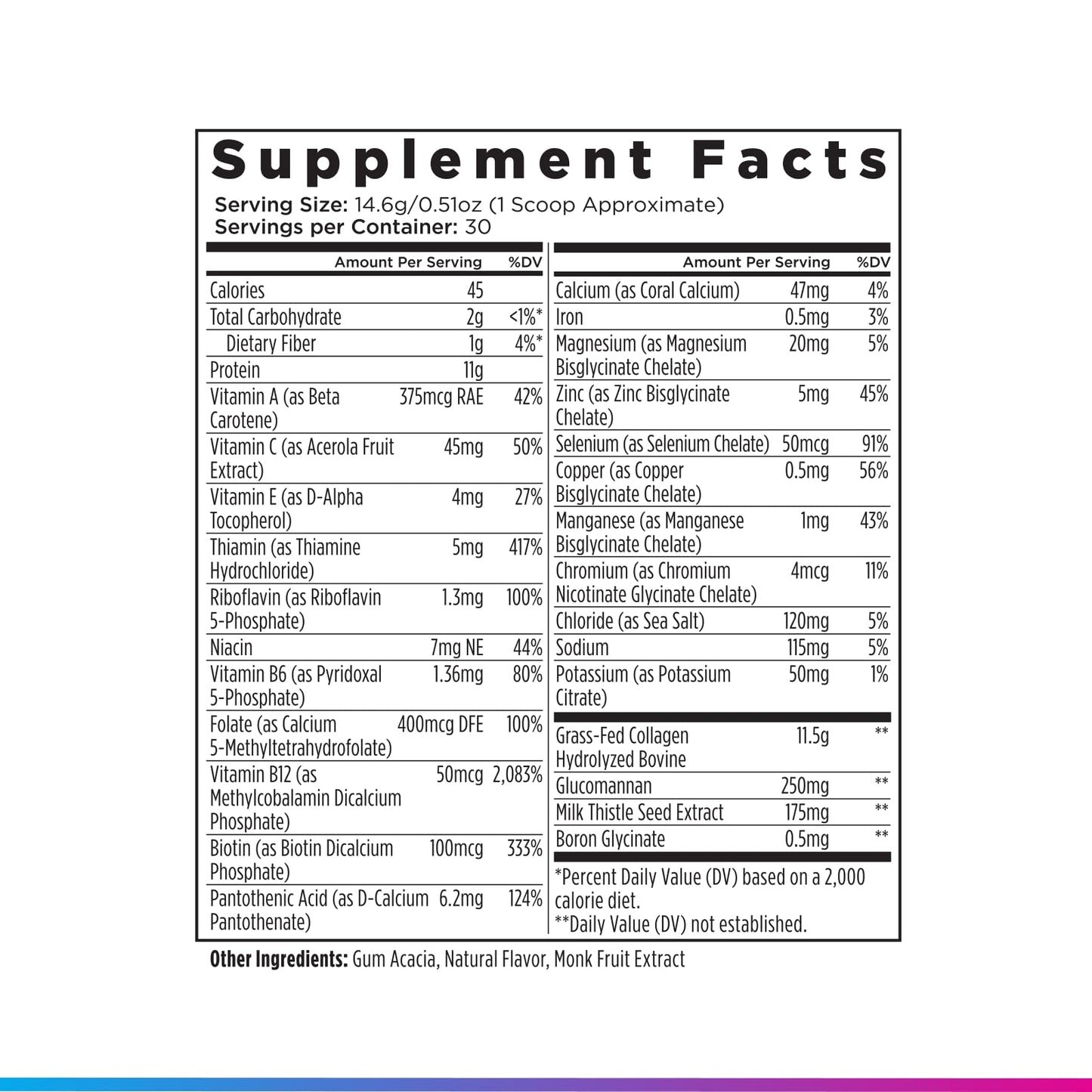 Livingood Daily Collagen Powder Vanilla β Grass-Fed, Vitamin C & Multivitamins, Gluten Free, 30 Servings