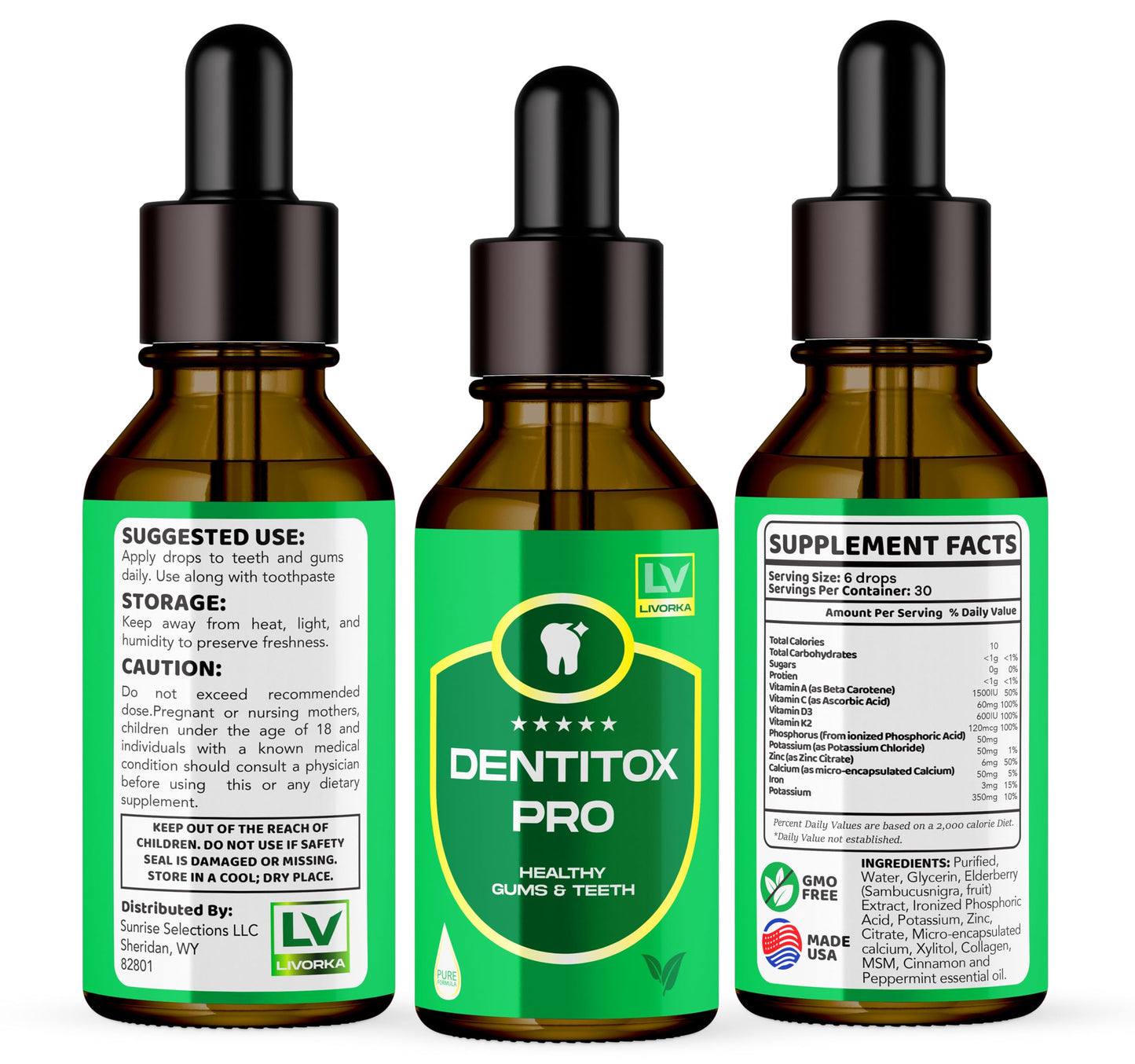 LIVORKA Dentitox Pro Drops โ Healthy Teeth & Gums | Pack of 5 Bottles (150 Days)