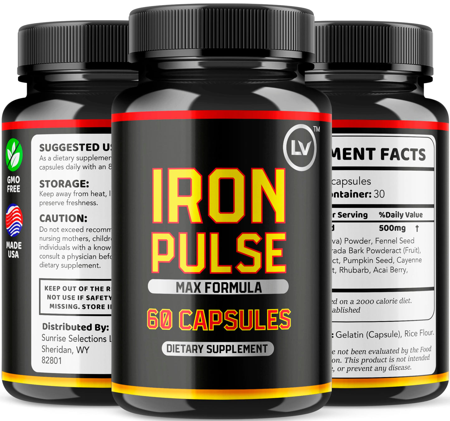LIVORKA IronPulse Capsules (3 Pack) โ IronPulse Max Formula, 180 Capsules