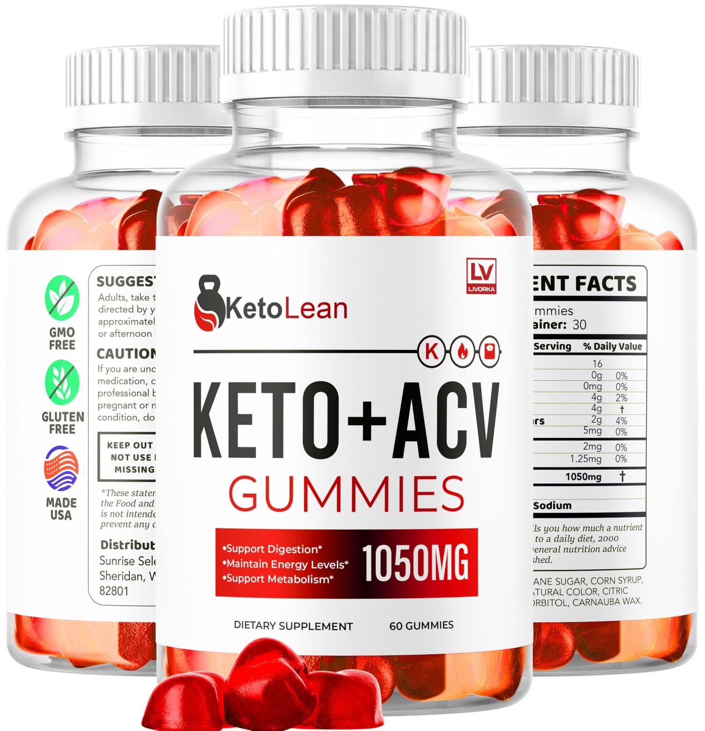 LIVORKA Keto Lean ACV Gummies โ 2 Pack, 120 Gummies