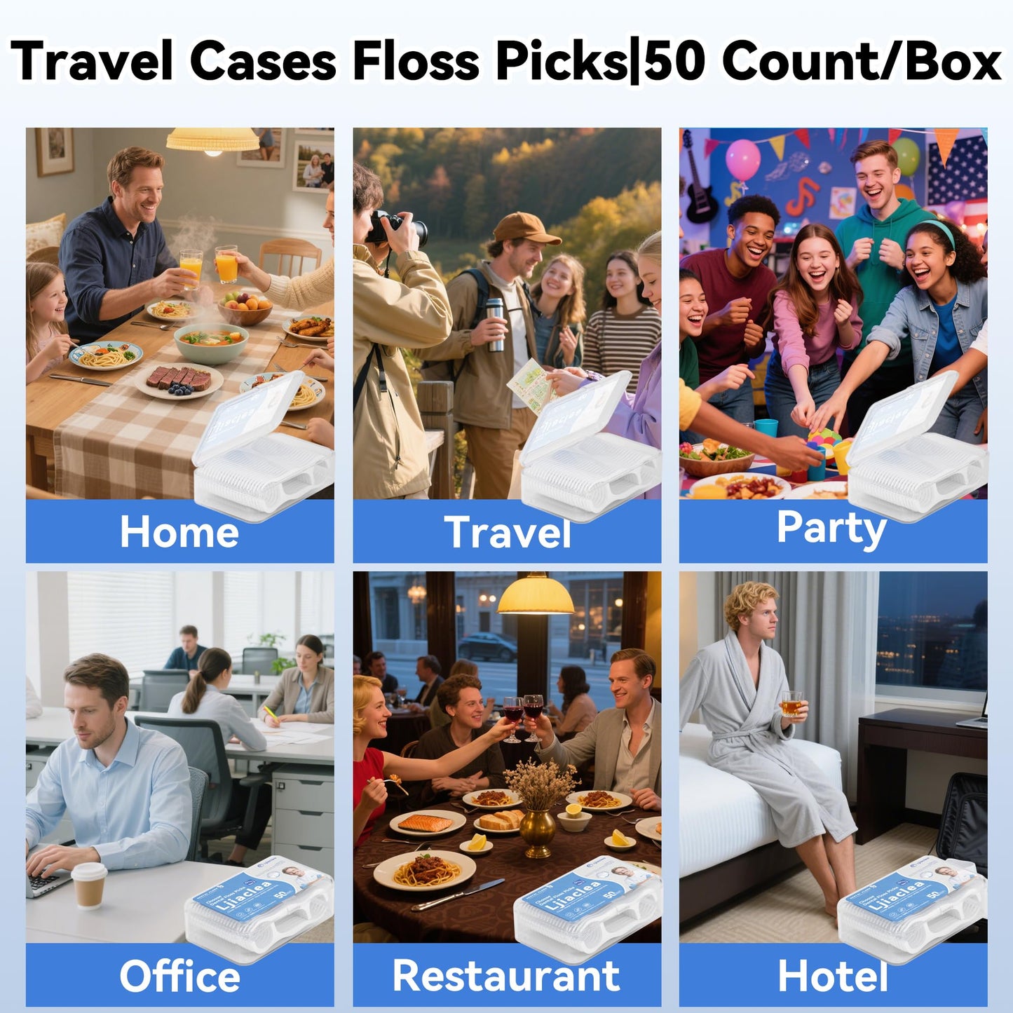 LJIACLEA Floss Picks 300 Count โ Bulk Dental Flossers with Travel Case