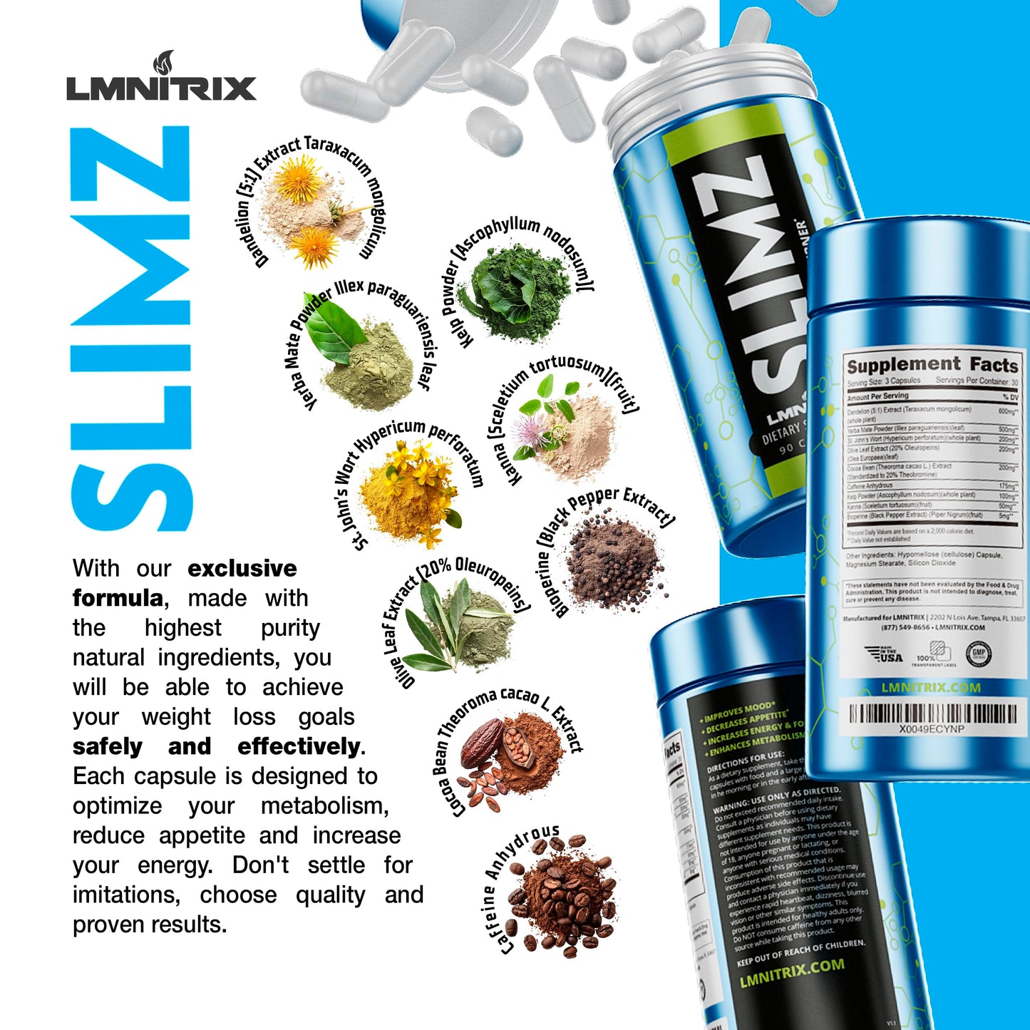LMNITRIX SLIMZ Fat Burner & Mood Enhancer โ 90 Capsules