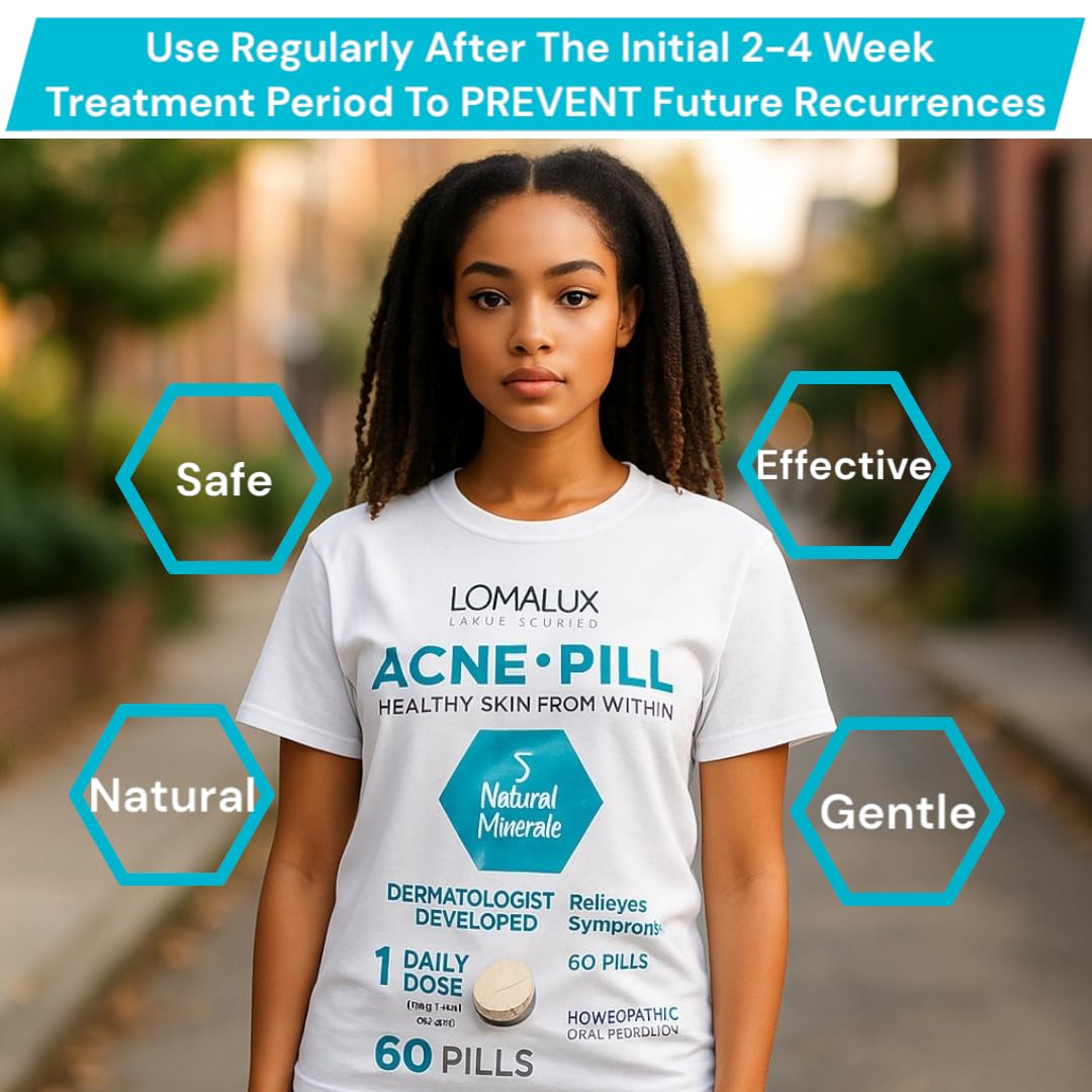Loma Lux Acne Pills โ Natural Mineral Acne Support with Zinc & Sulfur | Dermatologist Developed Oral Acne Treatment
