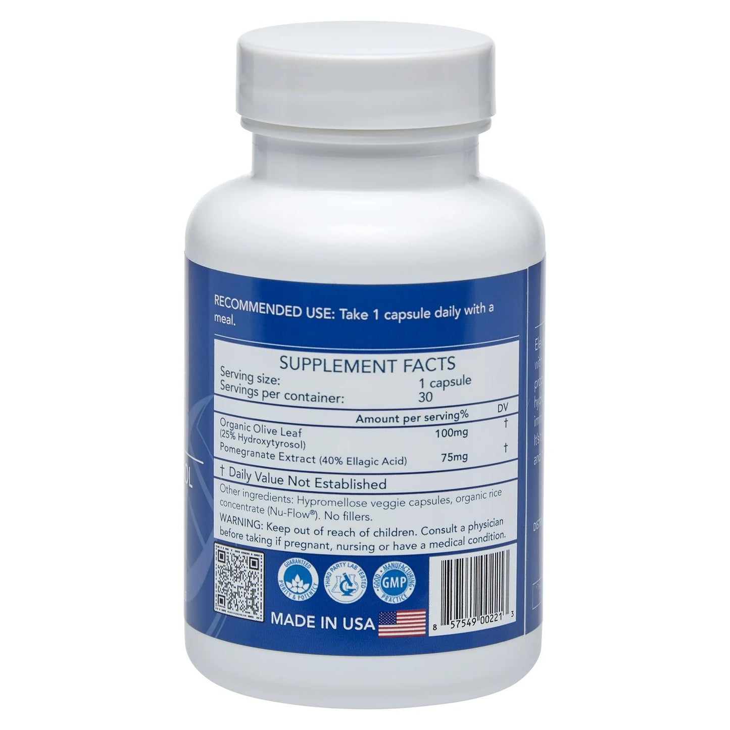 Longevity by Nature Olive Leaf Extract Capsules โ Olea25 Hydroxytyrosol Supplement | Organic Antioxidant Support