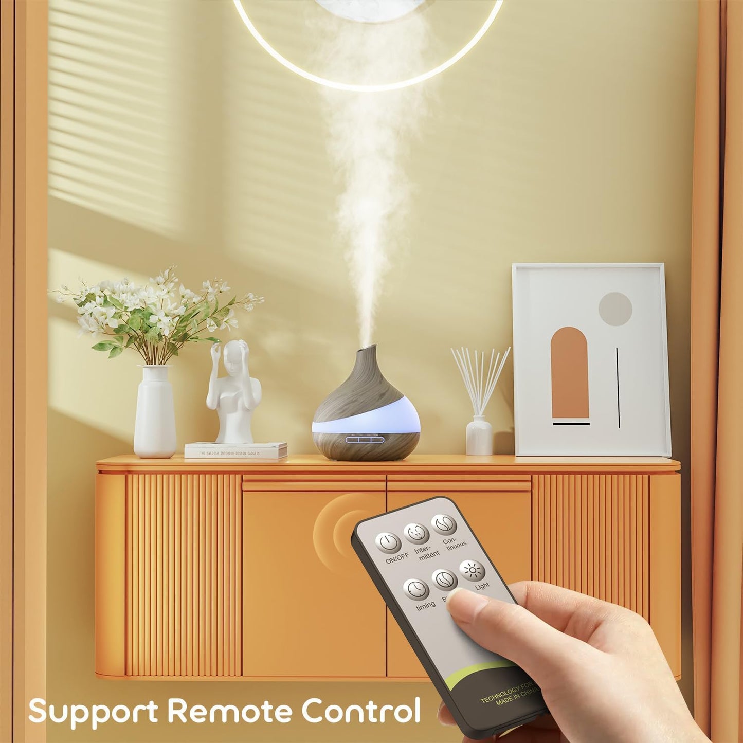 500ML Essential Oil Diffuser with Remote โ 14-Color LED Night Light for Home Spa & Yoga