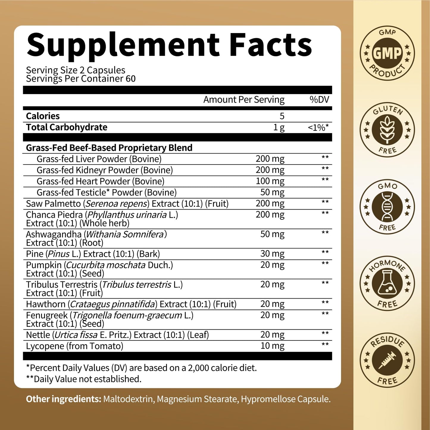 Lukaree Beef Organ Supplement for Men โ 14-in-1 (Liver, Kidney, Heart)