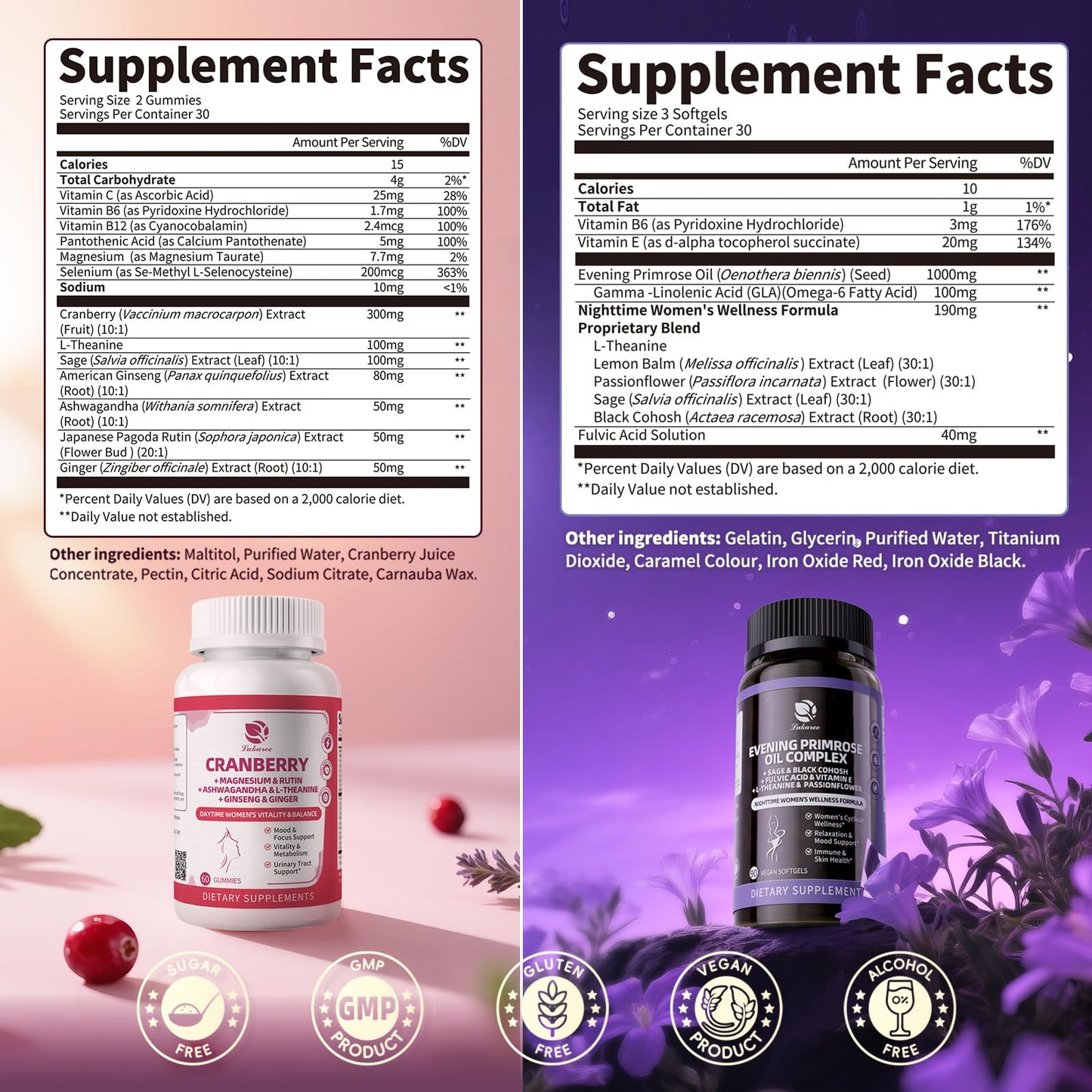 Lukaree Evening Primrose & Cranberry Wellness Duo โ 30-Day Supply