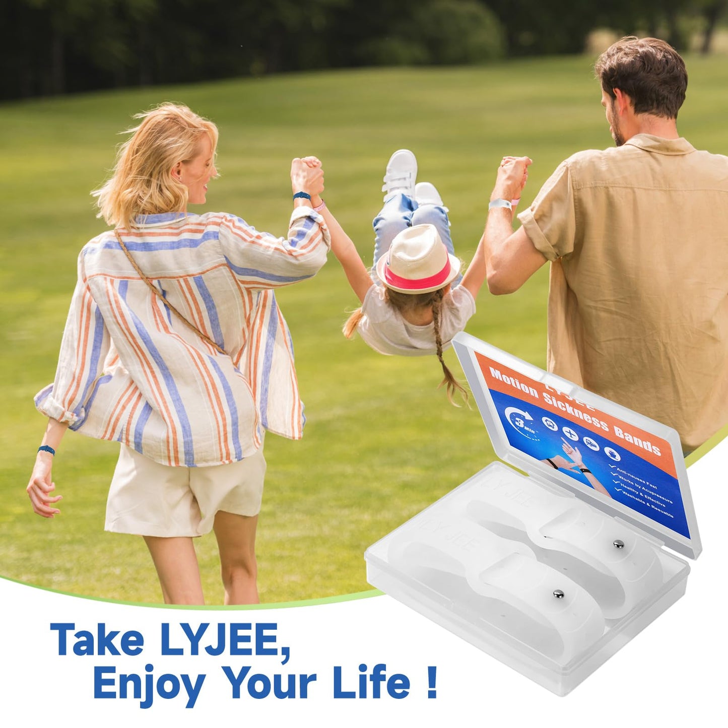 LYJEE Nausea Bands β Natural Motion Sickness Relief for Adults & Kids | Travel Wristbands