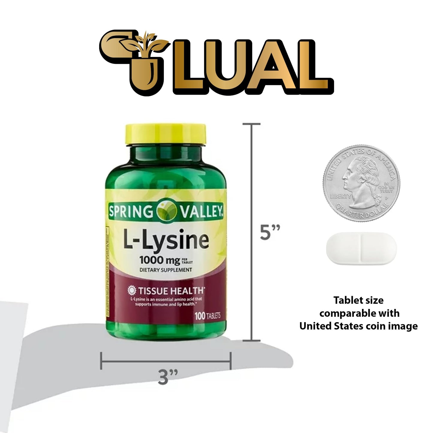Spring Valley L-Lysine 1000 mg โ 100 Tablets | Immune Support