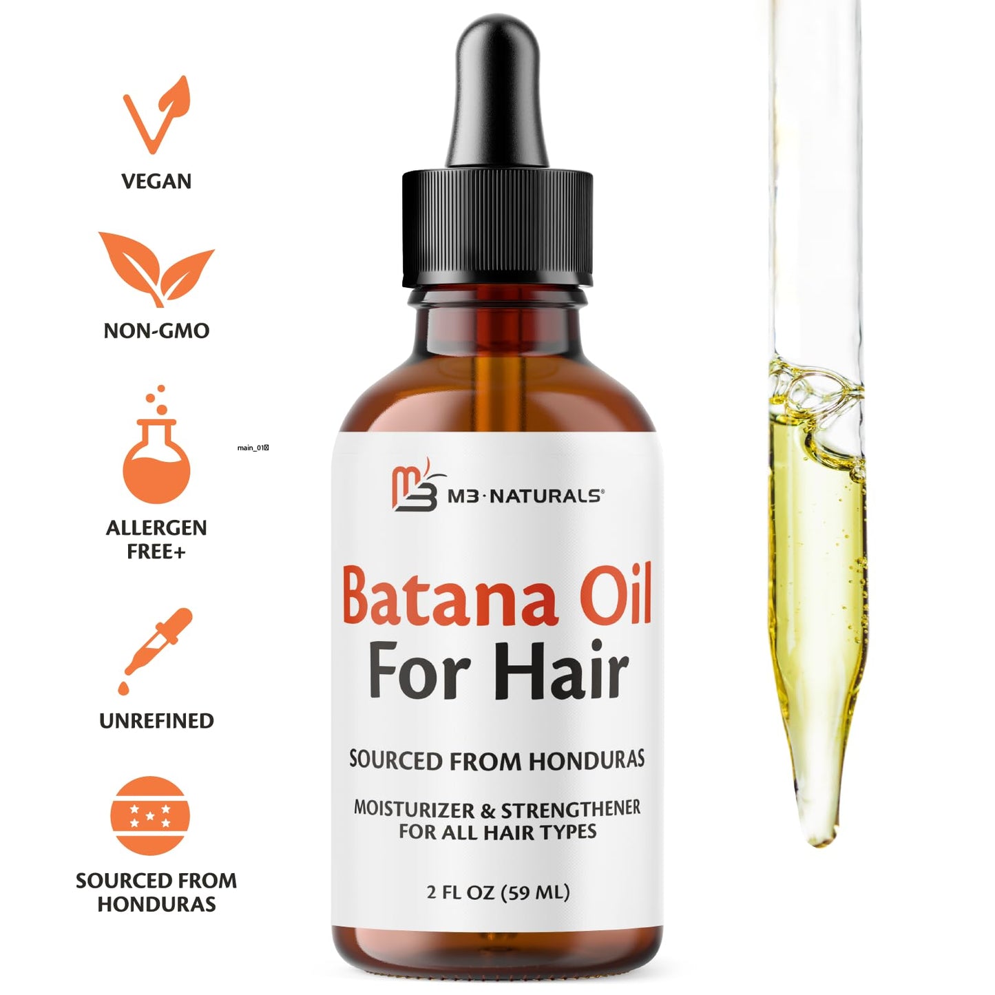 M3 Naturals Vegan Batana Oil โ Unrefined, 100% Pure, 2 FL OZ