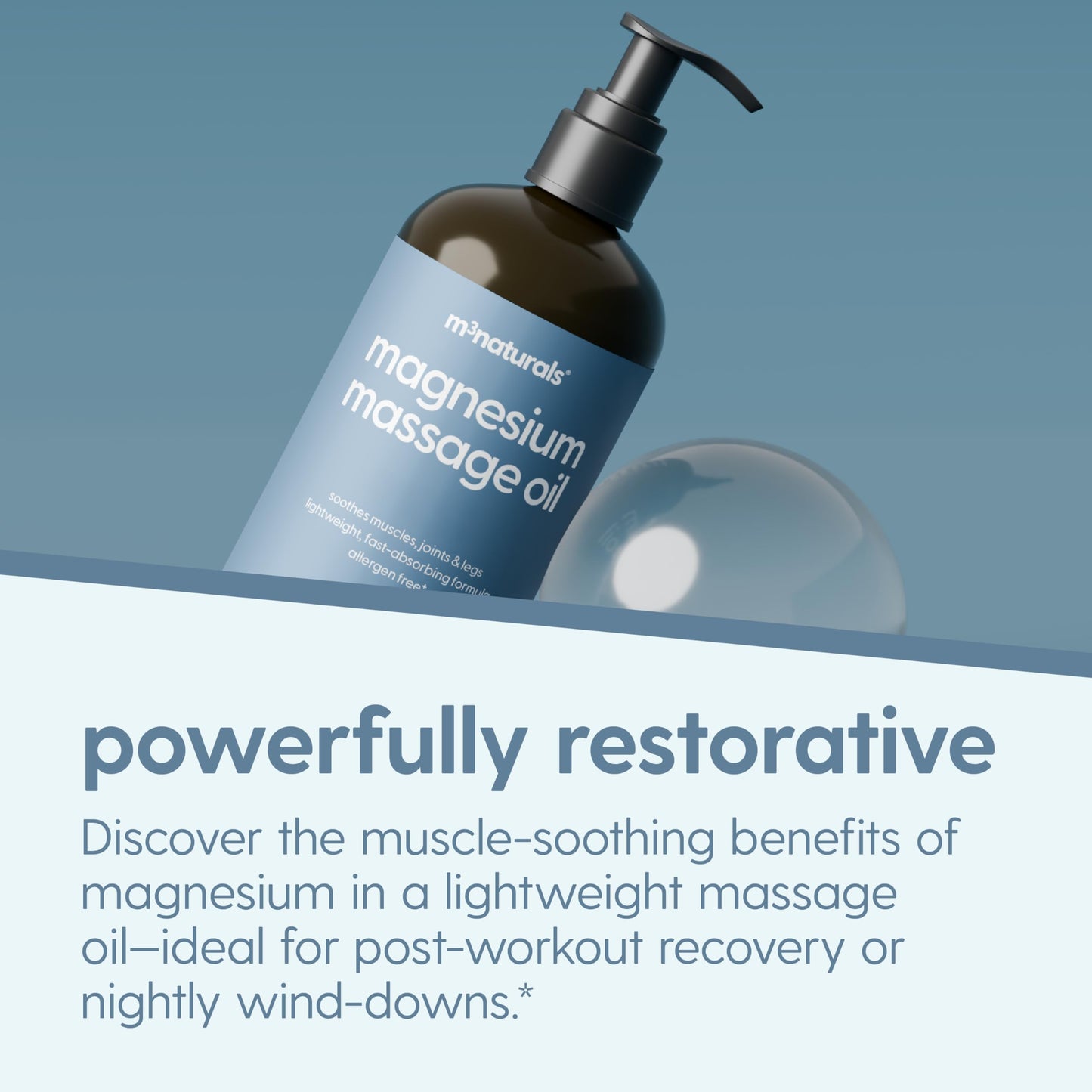 Magnesium Massage Oil for Sore Muscles, Sleep & Recovery β 8 oz by M3 Naturals