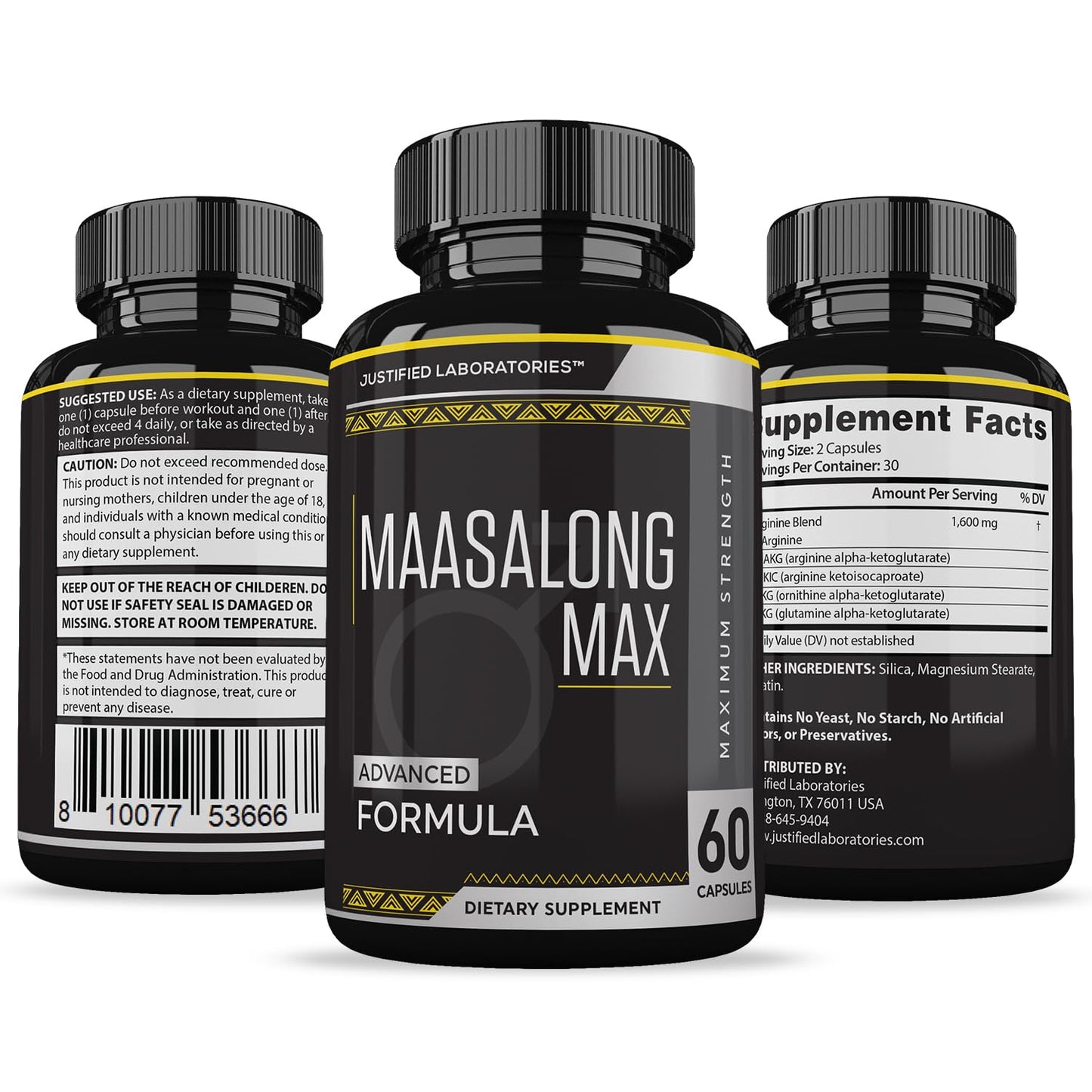 Maasalong Max 1600MG โ Advanced Men's Health Formula | Justified Laboratories