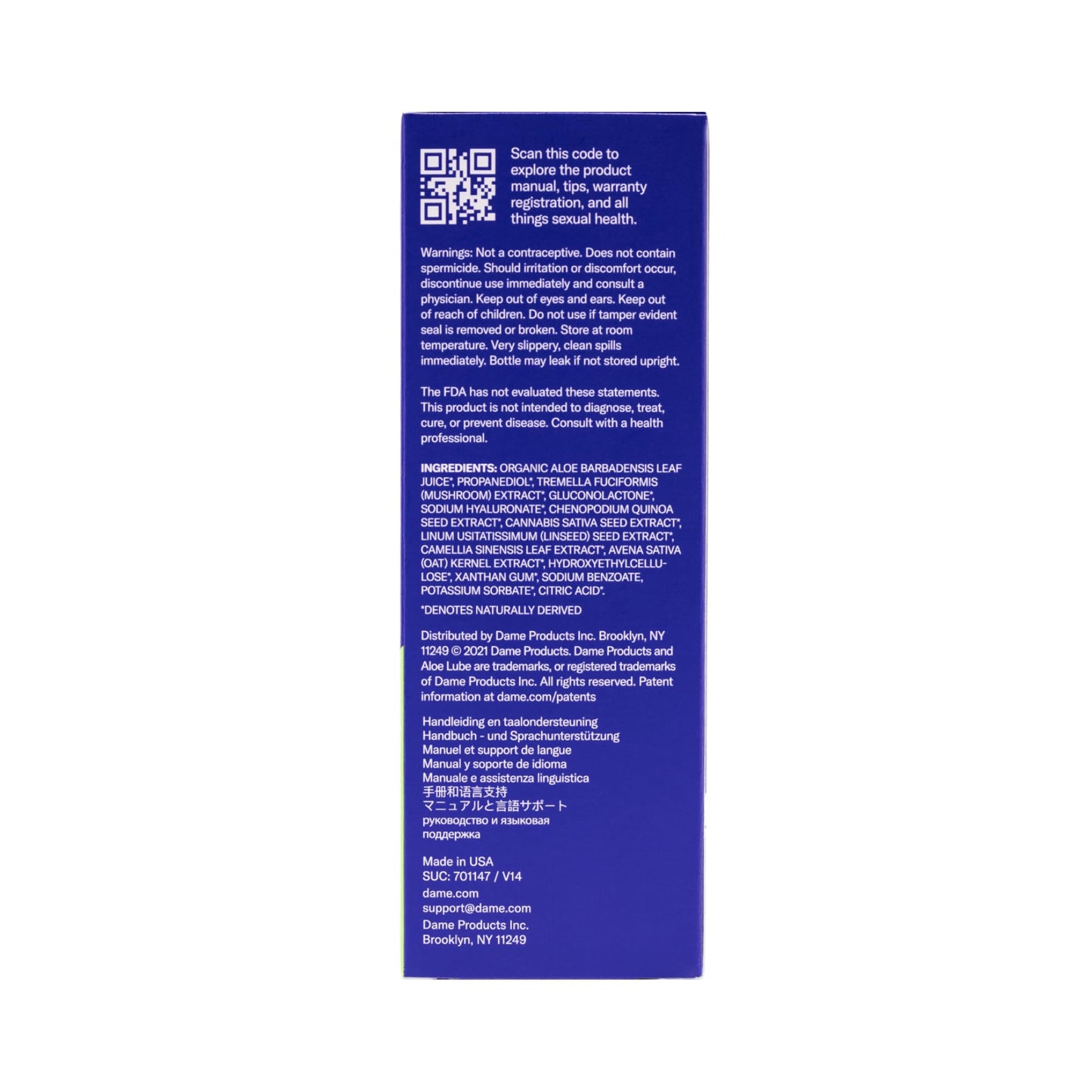 Dame Aloe Lube for Women โ Doctor-Approved, pH-Balanced Aloe Vera Lubricant โ 4 oz