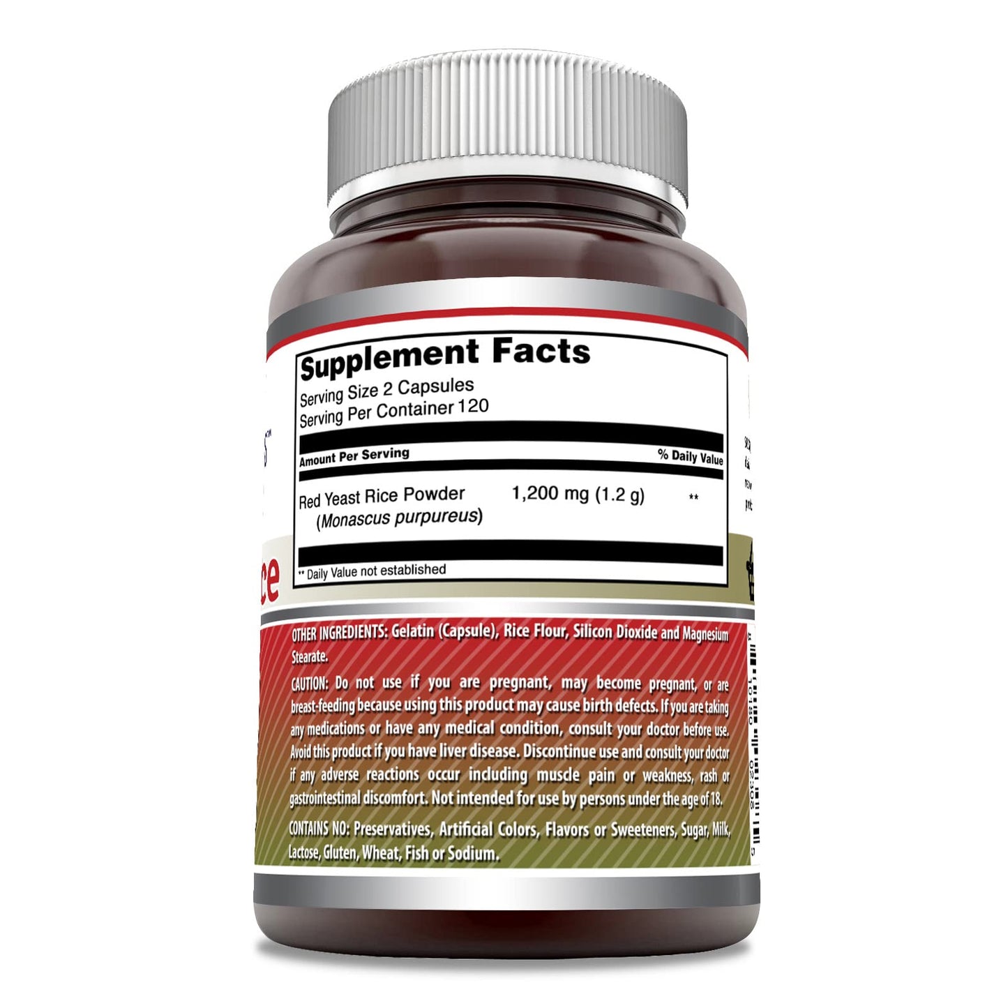 Red Yeast Rice 1200mg โ 240 Capsules | Made in USA, Non-GMO