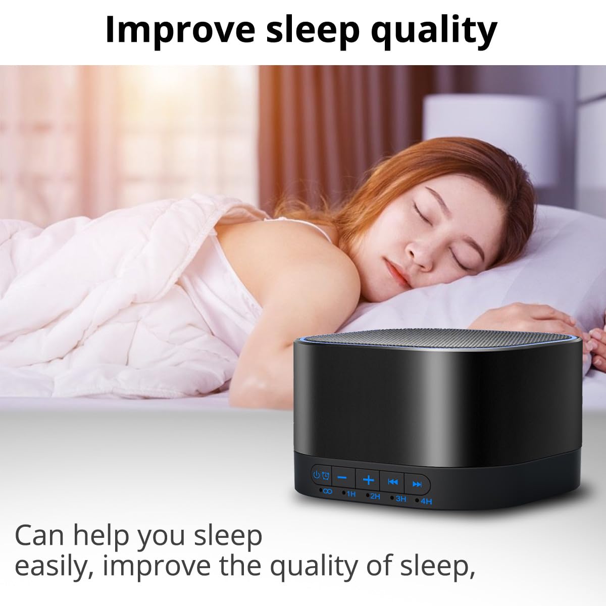 Magicteam White Noise Machine โ 20 Non-Looping Sounds, 32 Levels, Memory Function, AC/USB