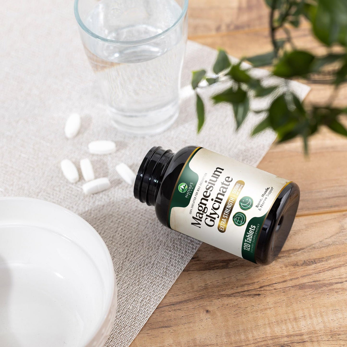 Magnesium Glycinate 500mg โ Ultra Absorption (120 Tablets) | Supports Bones & Muscles