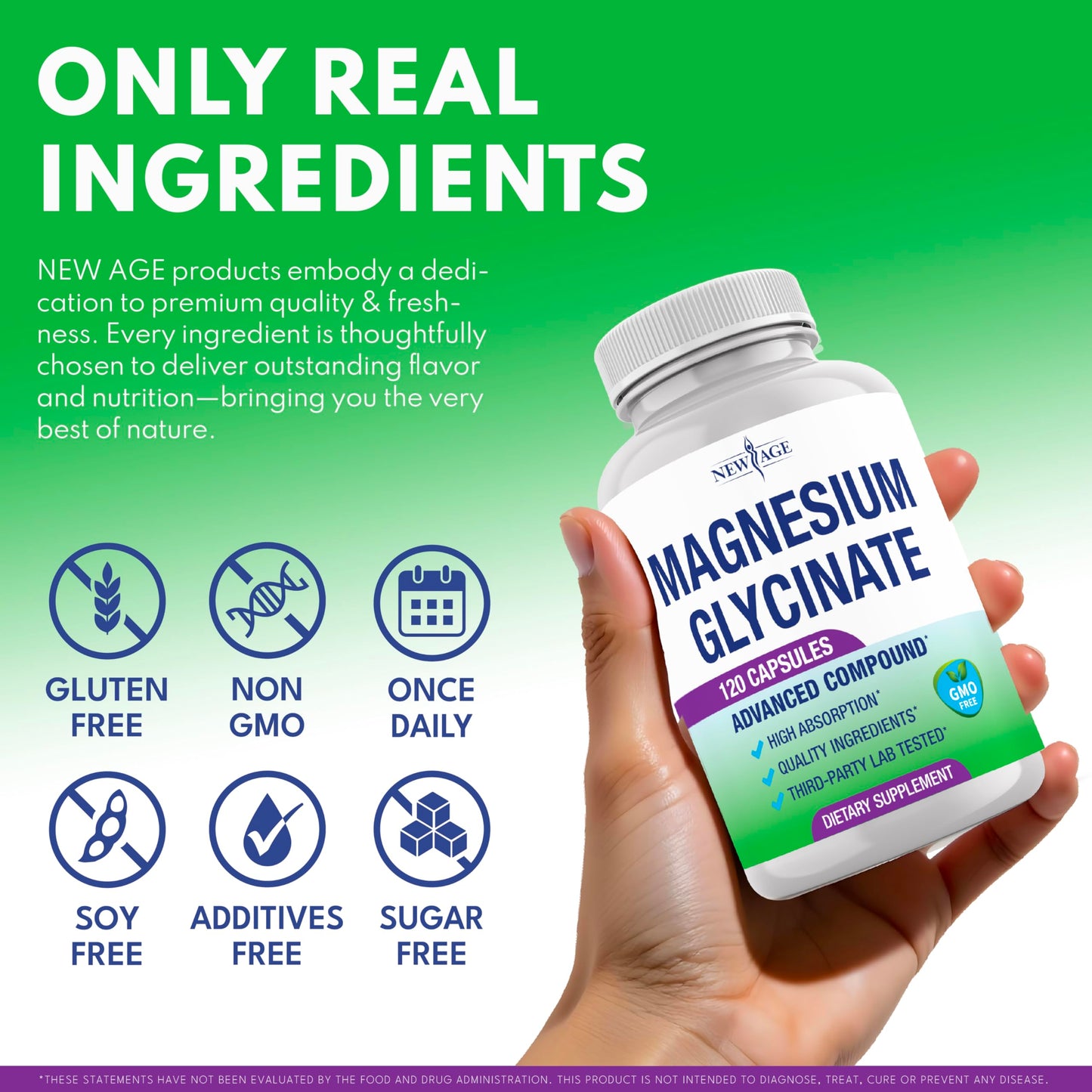 Magnesium Glycinate 500mg โ 90mg Elemental Mg | High Absorption, Gluten-Free, Non-GMO | 360 Vegan Capsules