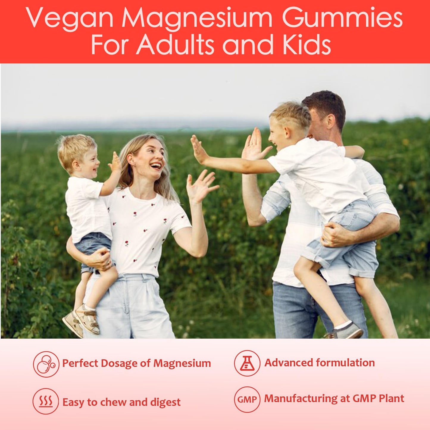 Magnesium Glycinate Gummies for Adults & Kids โ 1000mg High Absorption, Sugar Free with Potassium, 90 Counts