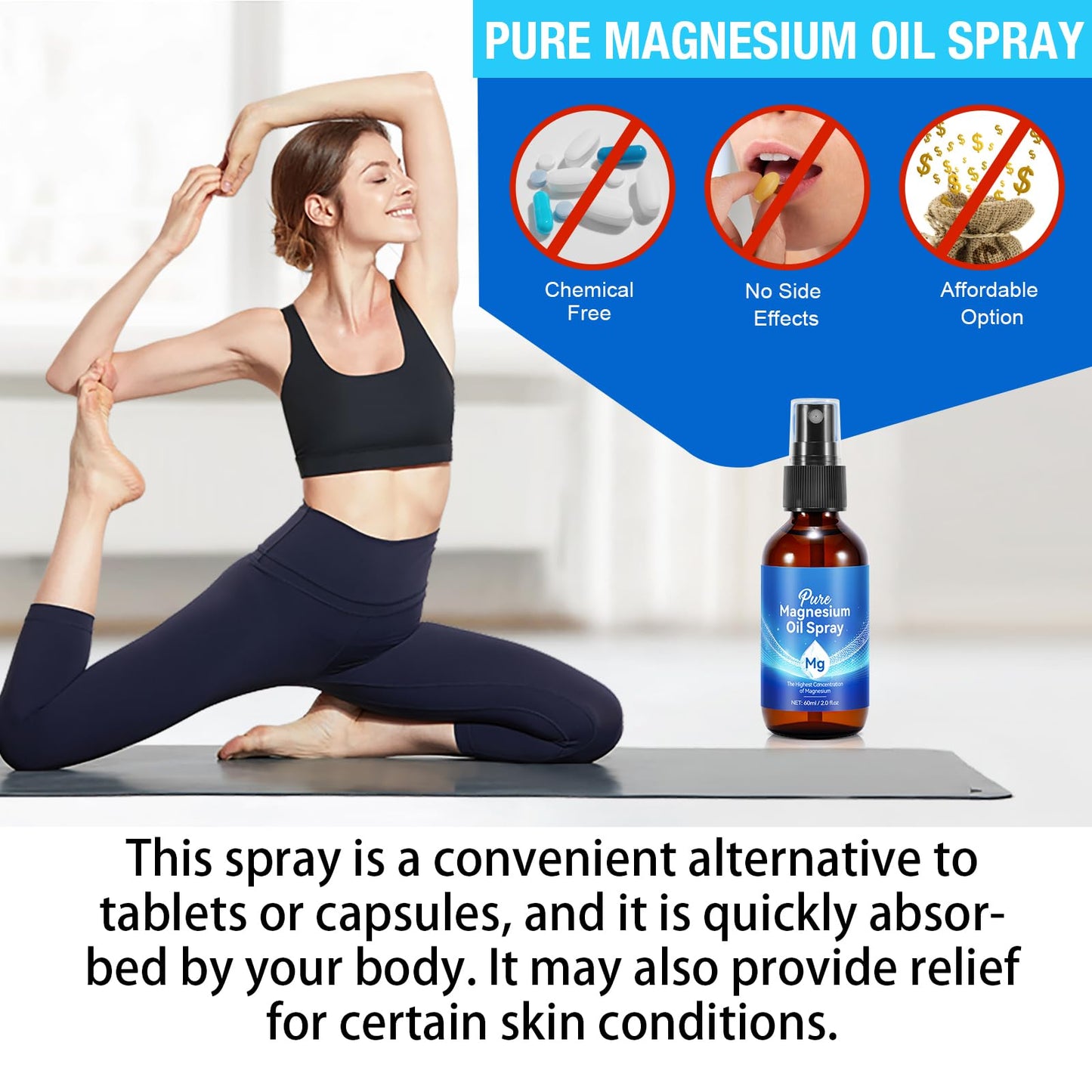 Magnesium Oil Spray โ Pure, Natural & Organic (4 oz x 2) โ Easy Absorption