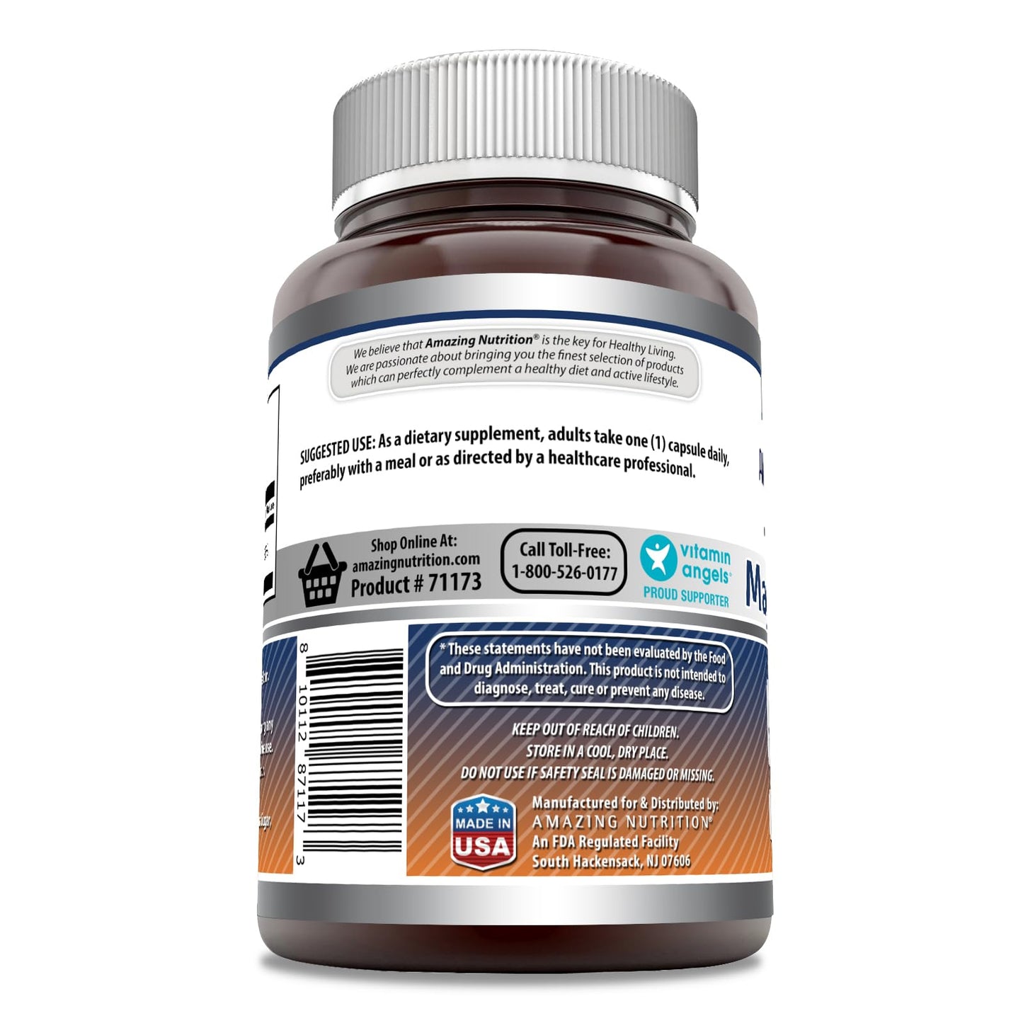 Amazing Formulas Magnesium Oxide 500 mg – 180 Capsules | Non-GMO, Gluten-Free | Made in USA