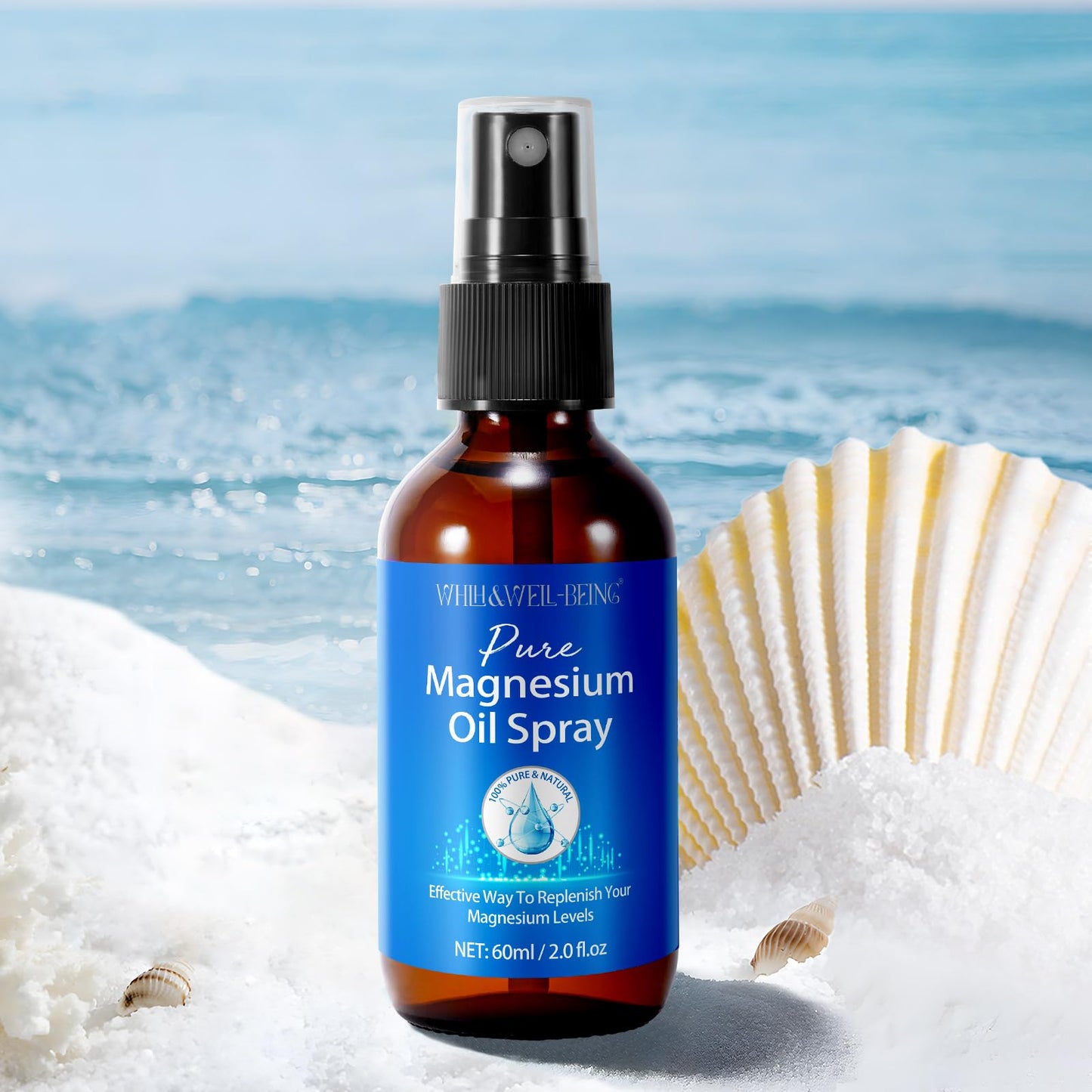 Magnesium Spray โ Pure Magnesium Oil for Feet | Glass Bottle, Easy Absorption