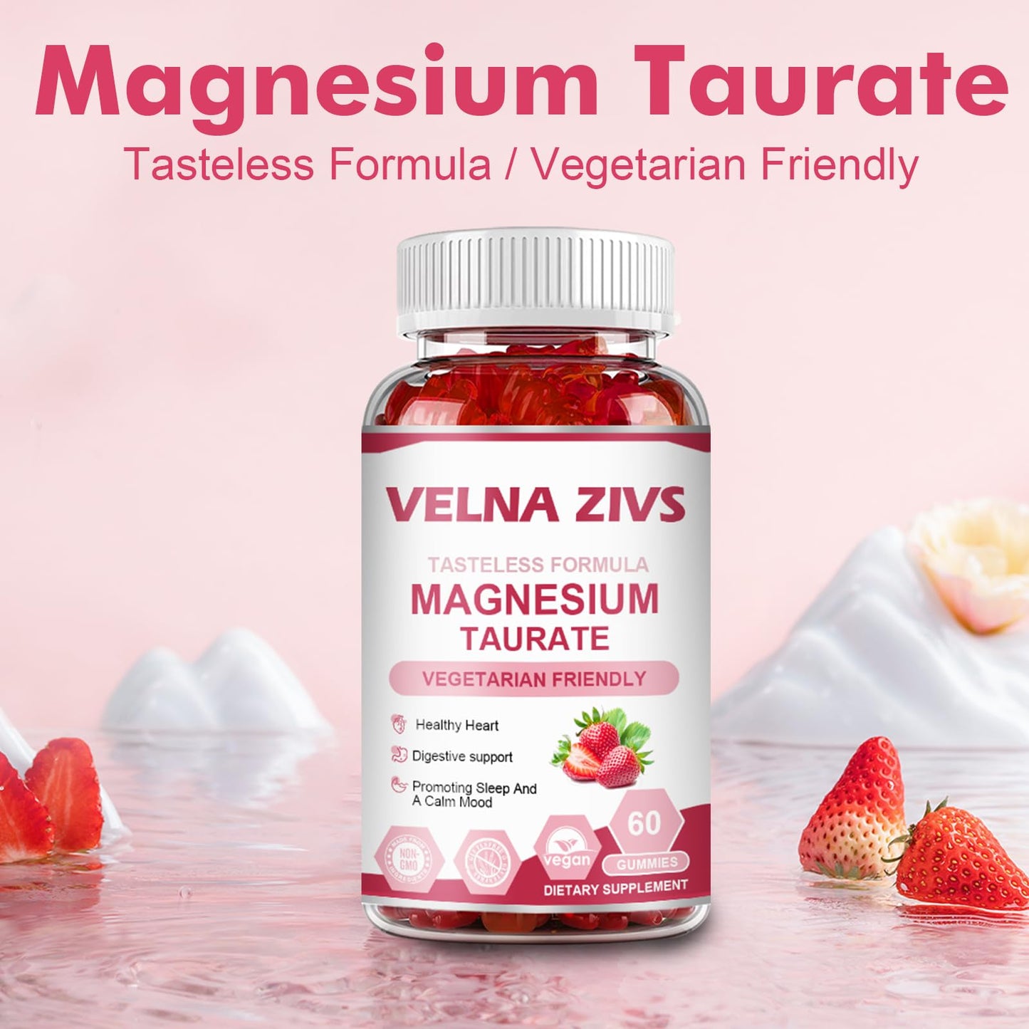 Magnesium Taurate Gummies 1800mg โ High-Absorption Magnesium Taurate Supplement (60 Count)