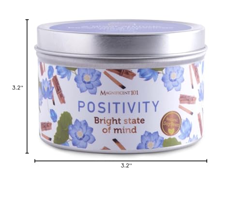 Magnificent 101 Positivity Aromatherapy Candle โ 6 oz Soy Wax, Palo Santo & Sage