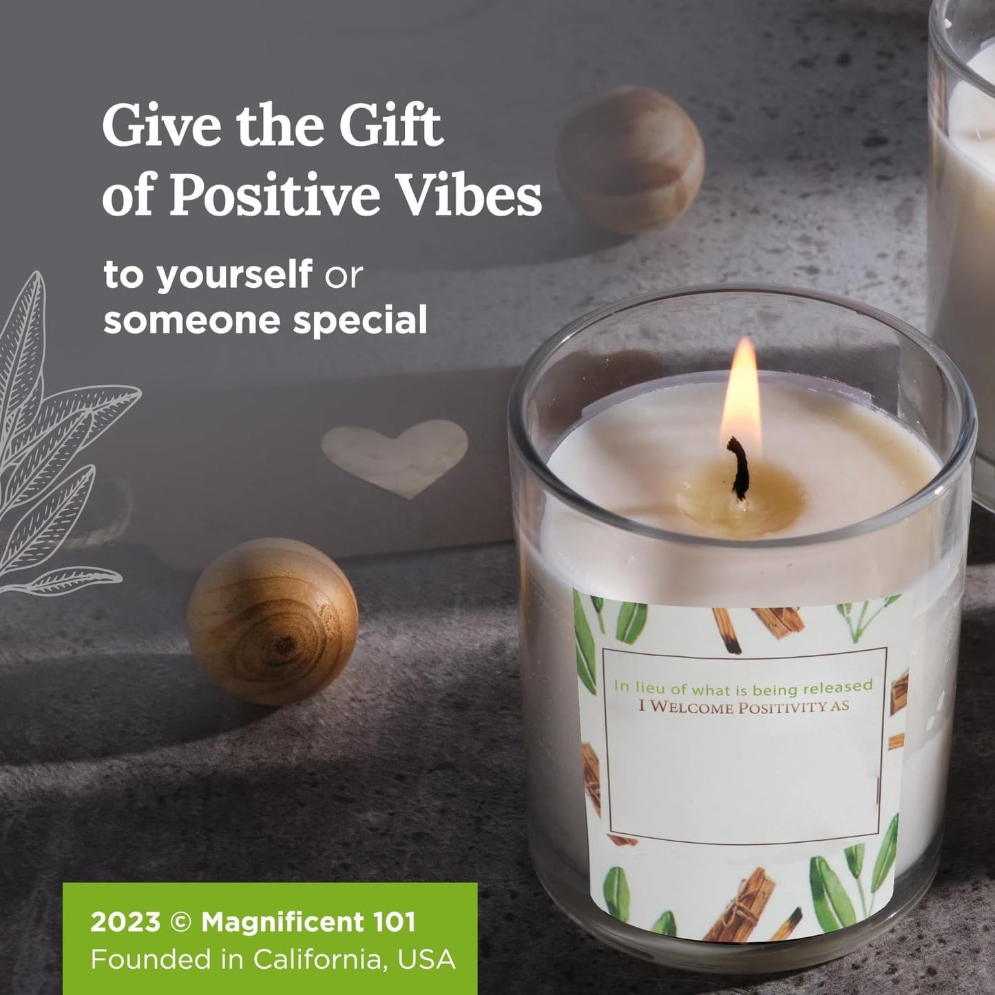 Magnificent 101 Sage & Palo Santo Candle Set โ 3-Pack, 3.5 oz, 42h Burn