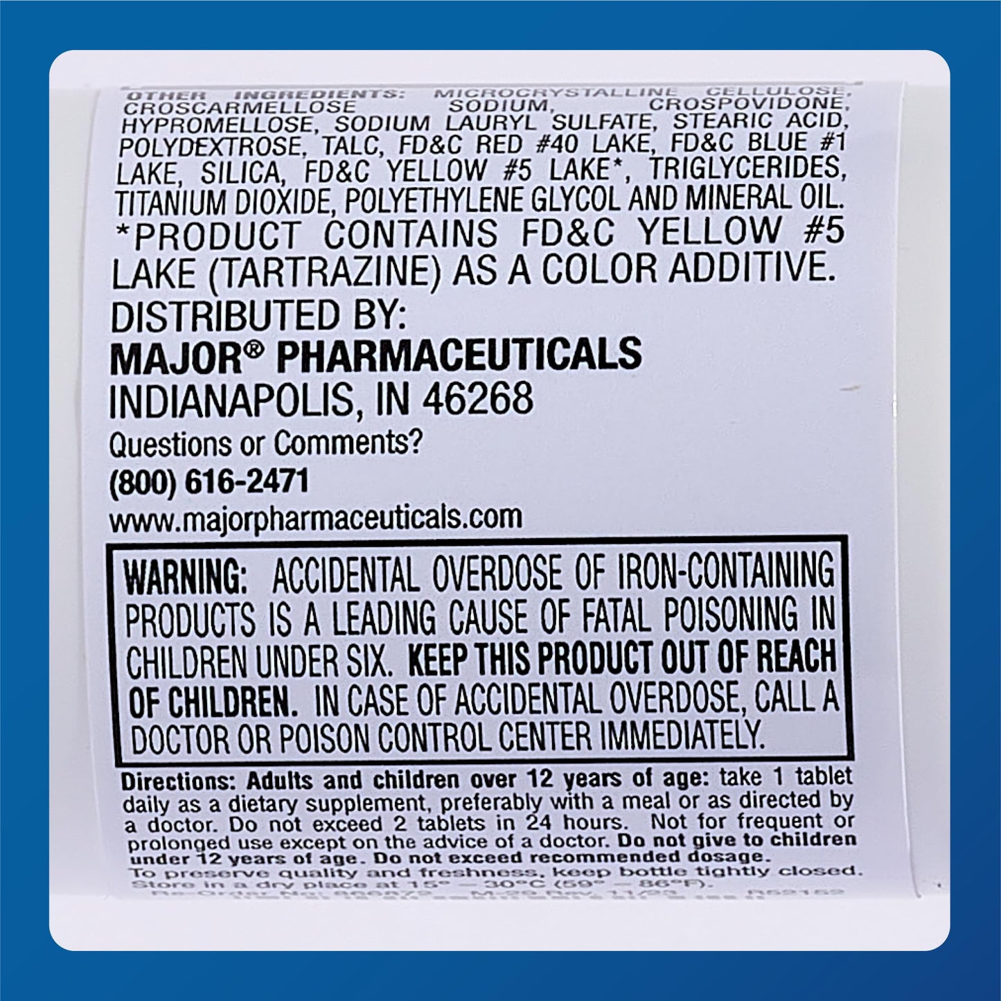 Major Ferosul Ferrous Sulfate 325mg โ 65mg Elemental Iron | Iron Supplement (4 Pack, Green)
