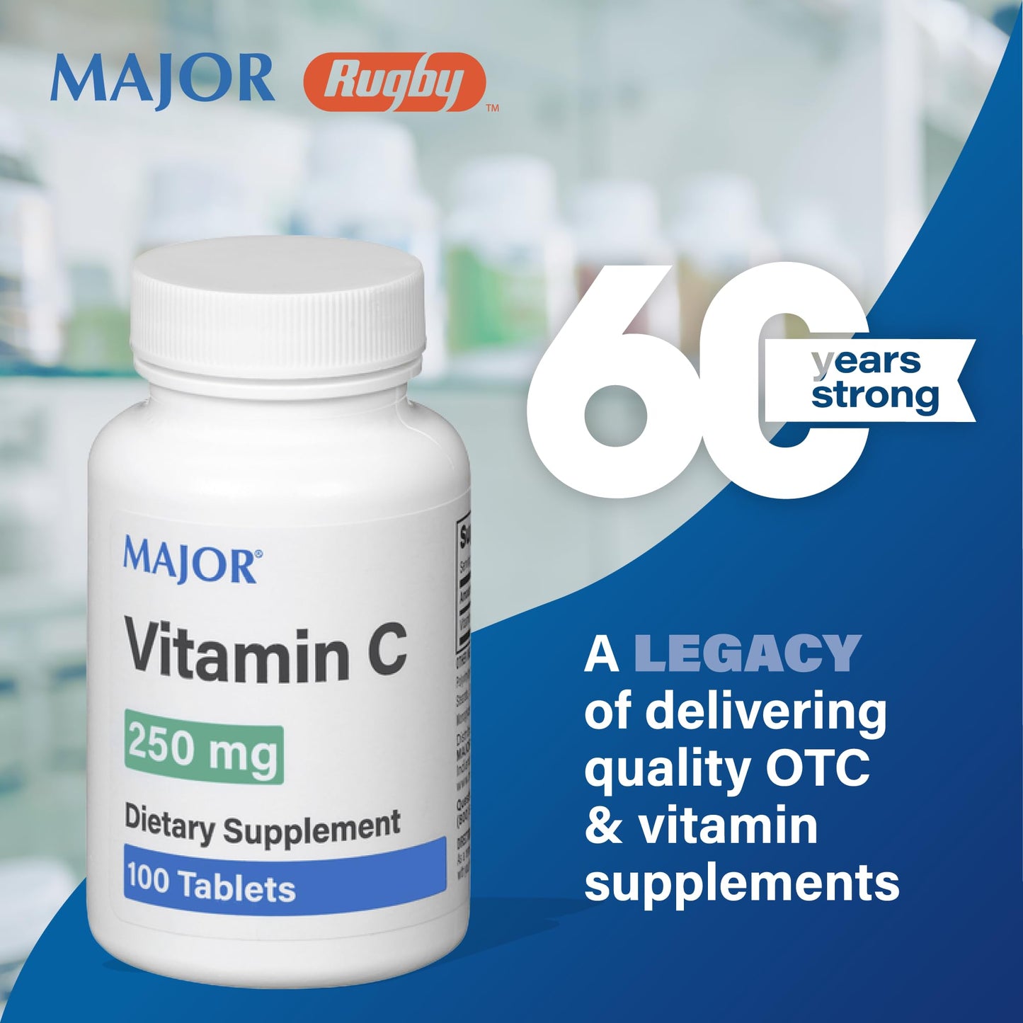 MAJOR Vitamin-C 250 mg Tablets โ 100 CT (Pack of 2) | Major Pharmaceuticals