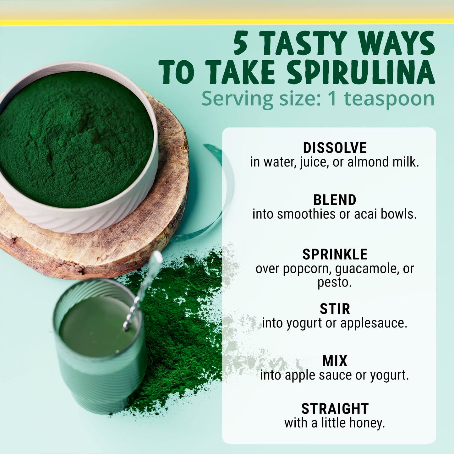 MAJU Organic Spirulina Powder (2 lb) – Jumbo Size, Non-GMO, Vegan, Gluten-Free