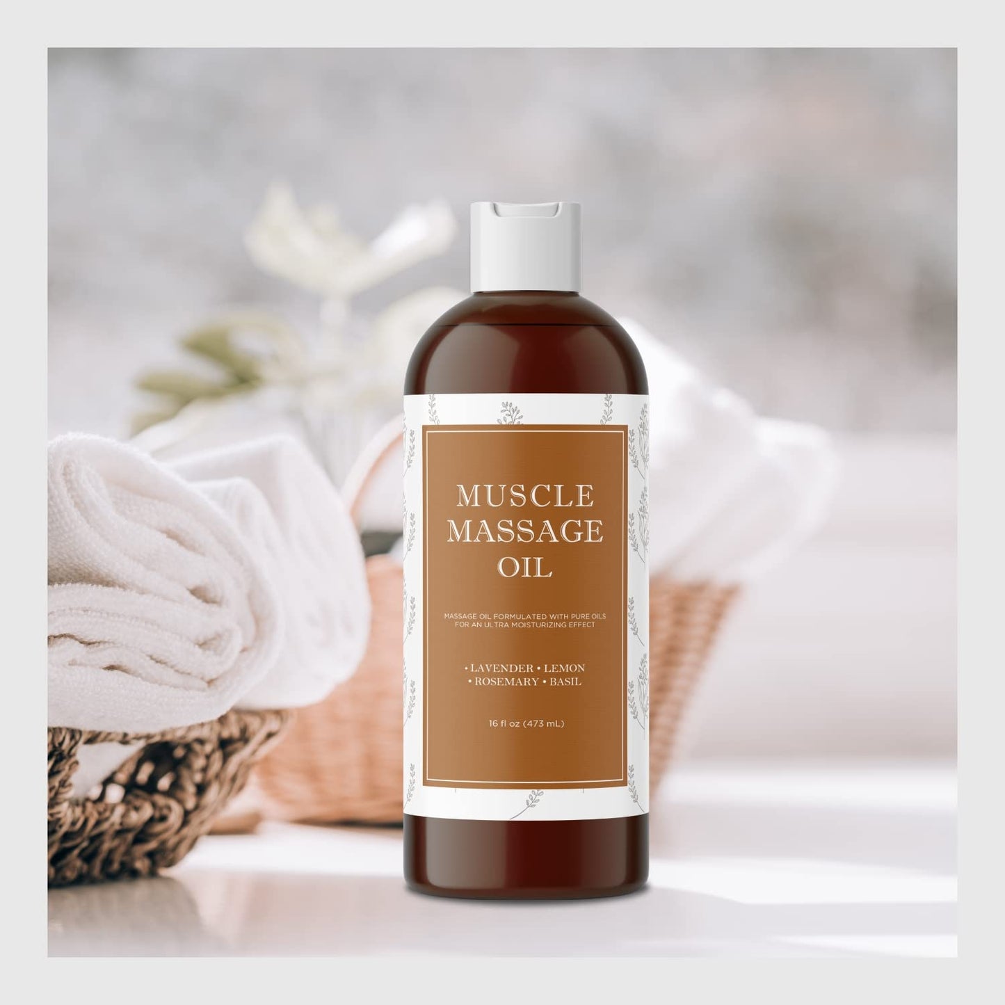 Sore Muscle Massage Oil for Body โ Lavender & Rosemary, 16oz | Pro or Home Use