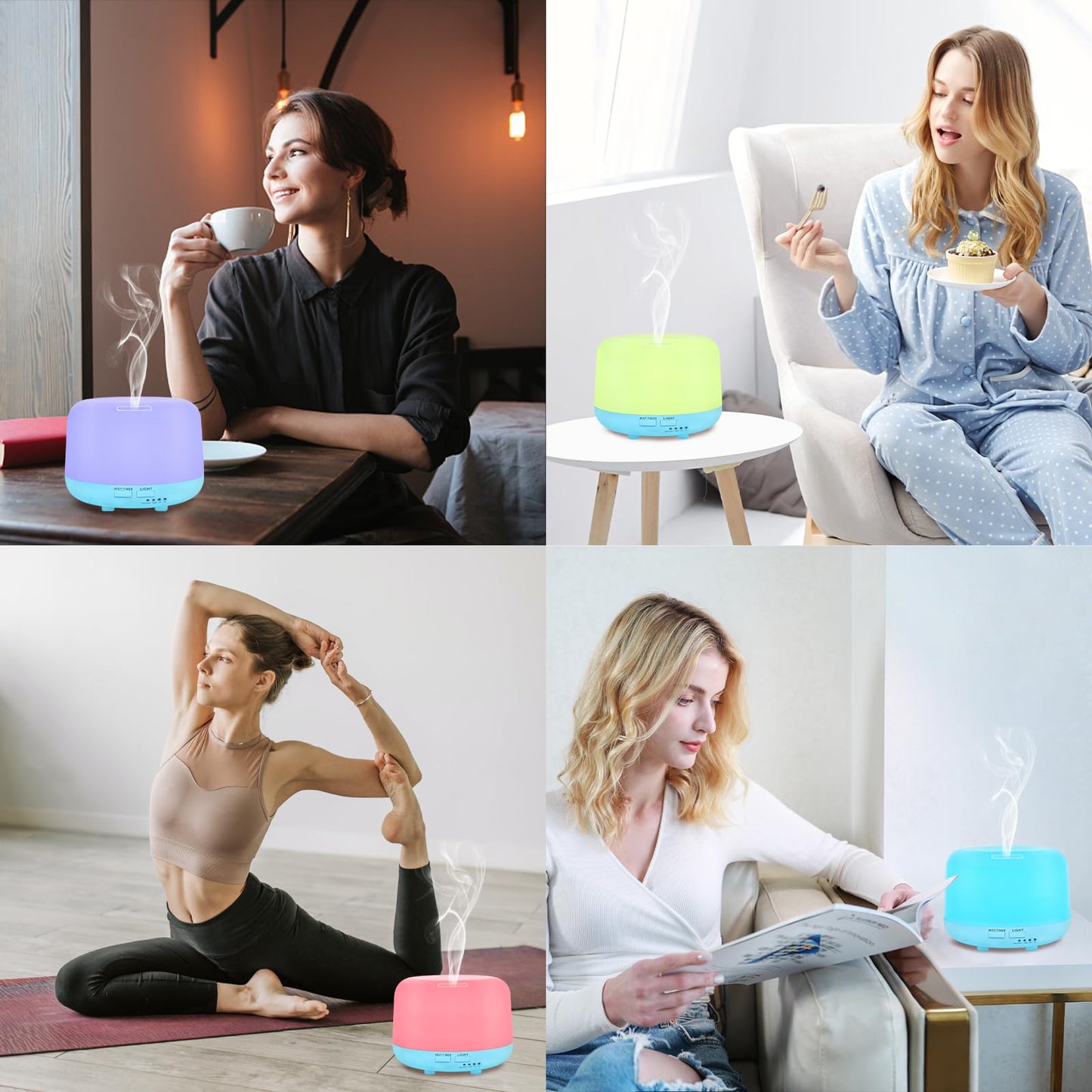 Marchred 300ML Essential Oil Diffuser with Remote โ 7-Color LED, 8-Hour Mist