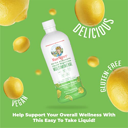 MaryRuth Organics Extra Strength Nighttime Multimineral β No Melatonin, Sugar Free, Lemonade