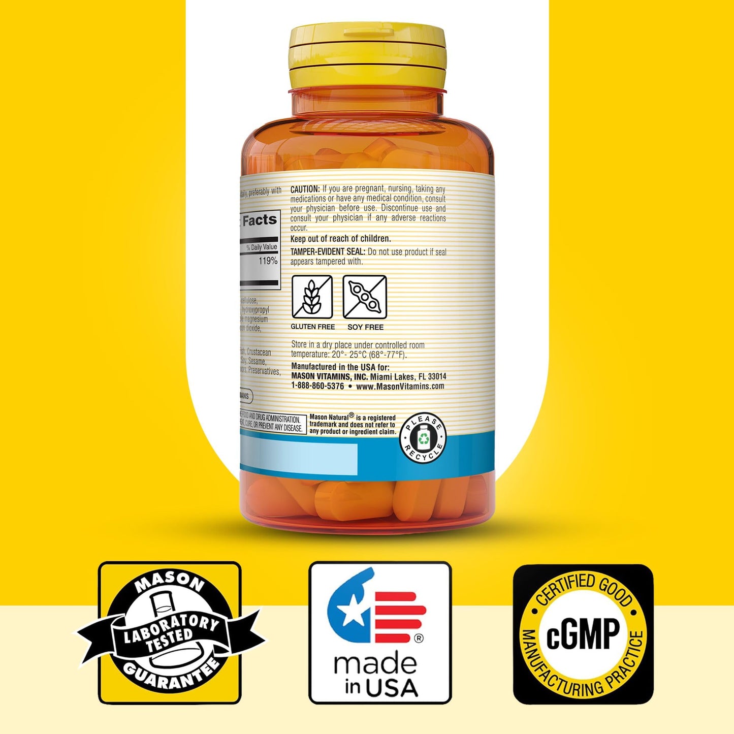 Mason Natural Magnesium 500 mg Extra Strength โ 100-Day Supply, 1 Pack