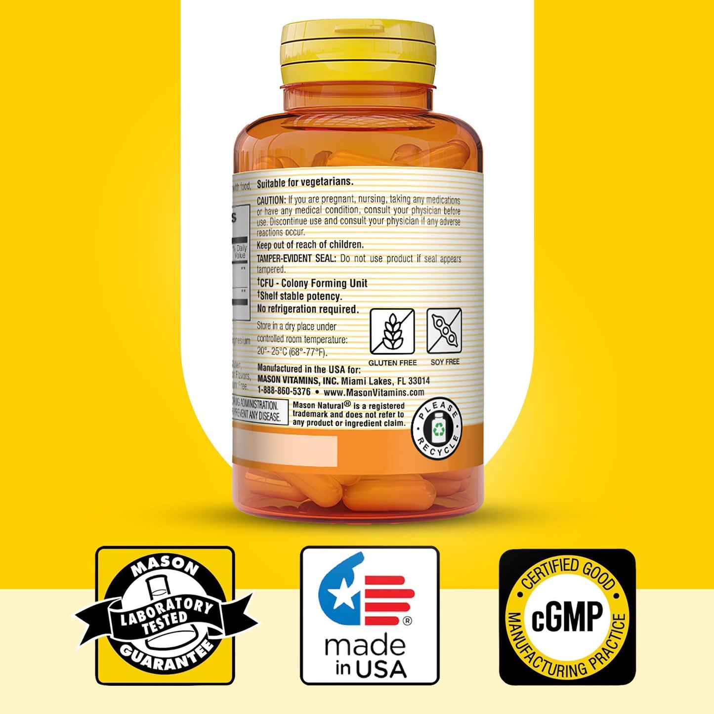 Mason Natural Probiotic with Prebiotic โ 40 Day Supply | Gut Health & Digestion