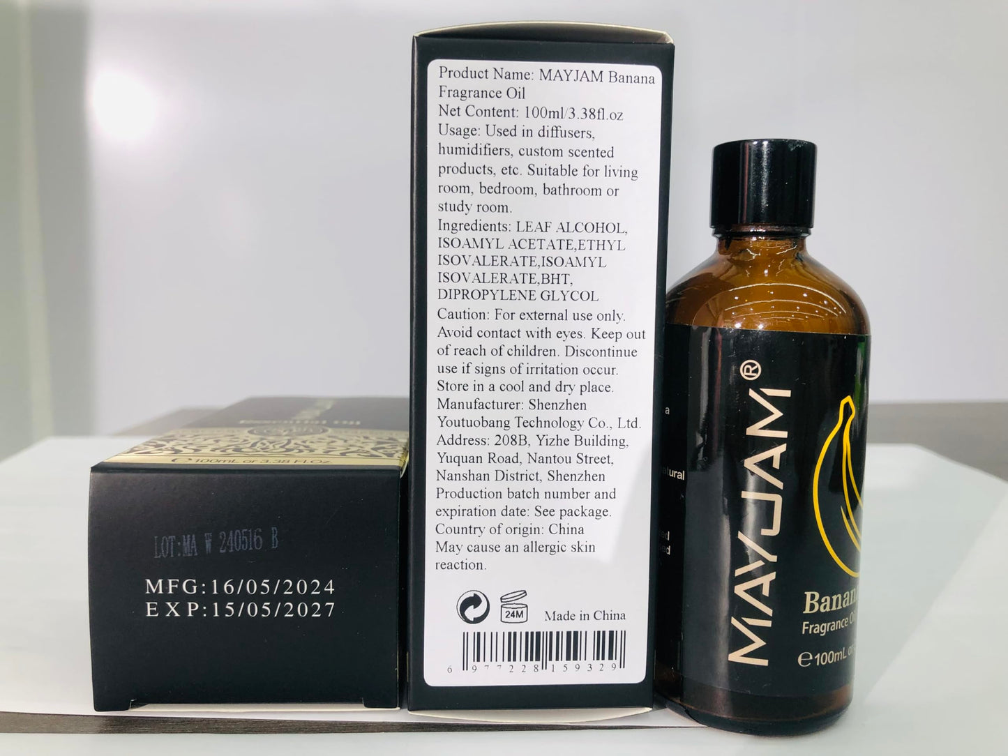 MAYJAM Banana Fragrance Oil 100ml with Glass Dropper โ Diffusers, Soap & Candle Making