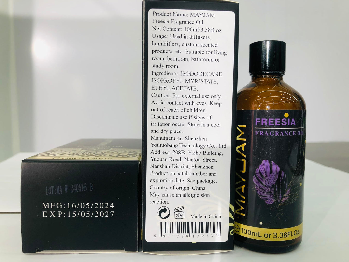MAYJAM Freesia Fragrance Oil 100ml โ Glass Dropper for Diffusers, Soap & Candle Making