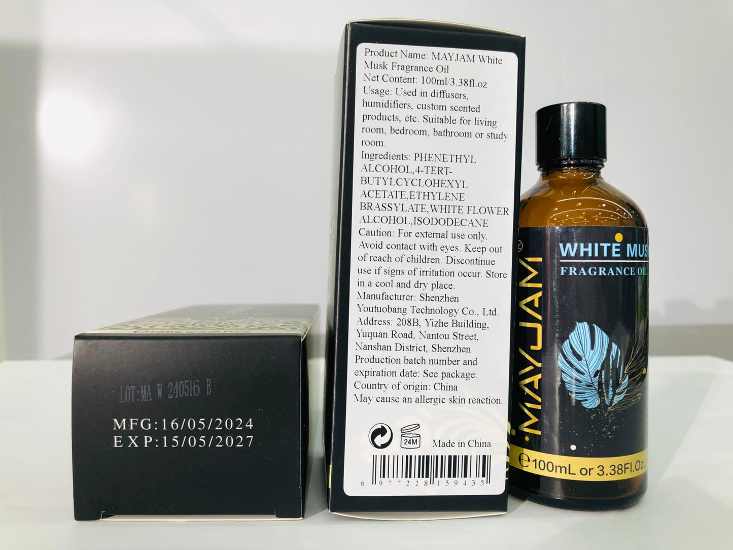 MAYJAM 100ML White Musk Fragrance Oils with Glass Dropper โ Diffusers, Soap & Candle Making