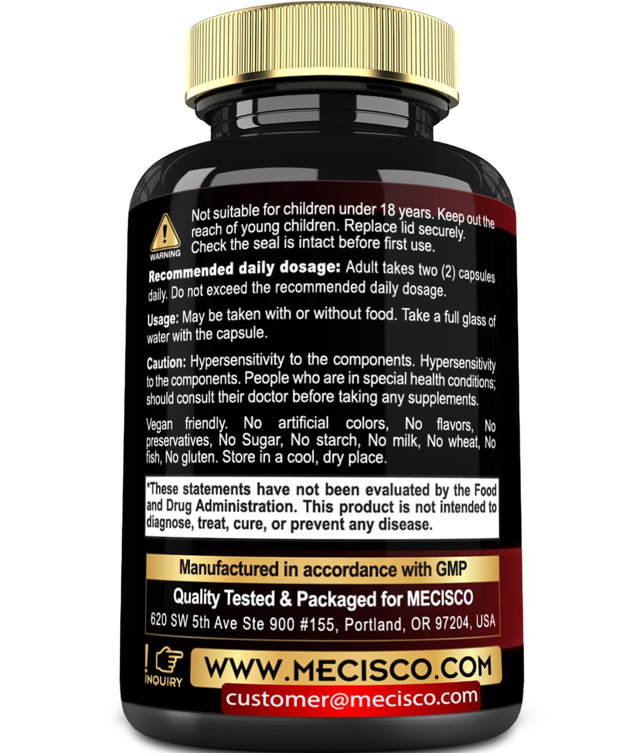 Mecisco 7000mg Glucosamine Chondroitin MSM with Immune Support β Joint & Bone Health, Immune System, Overall Health β 100 Capsules