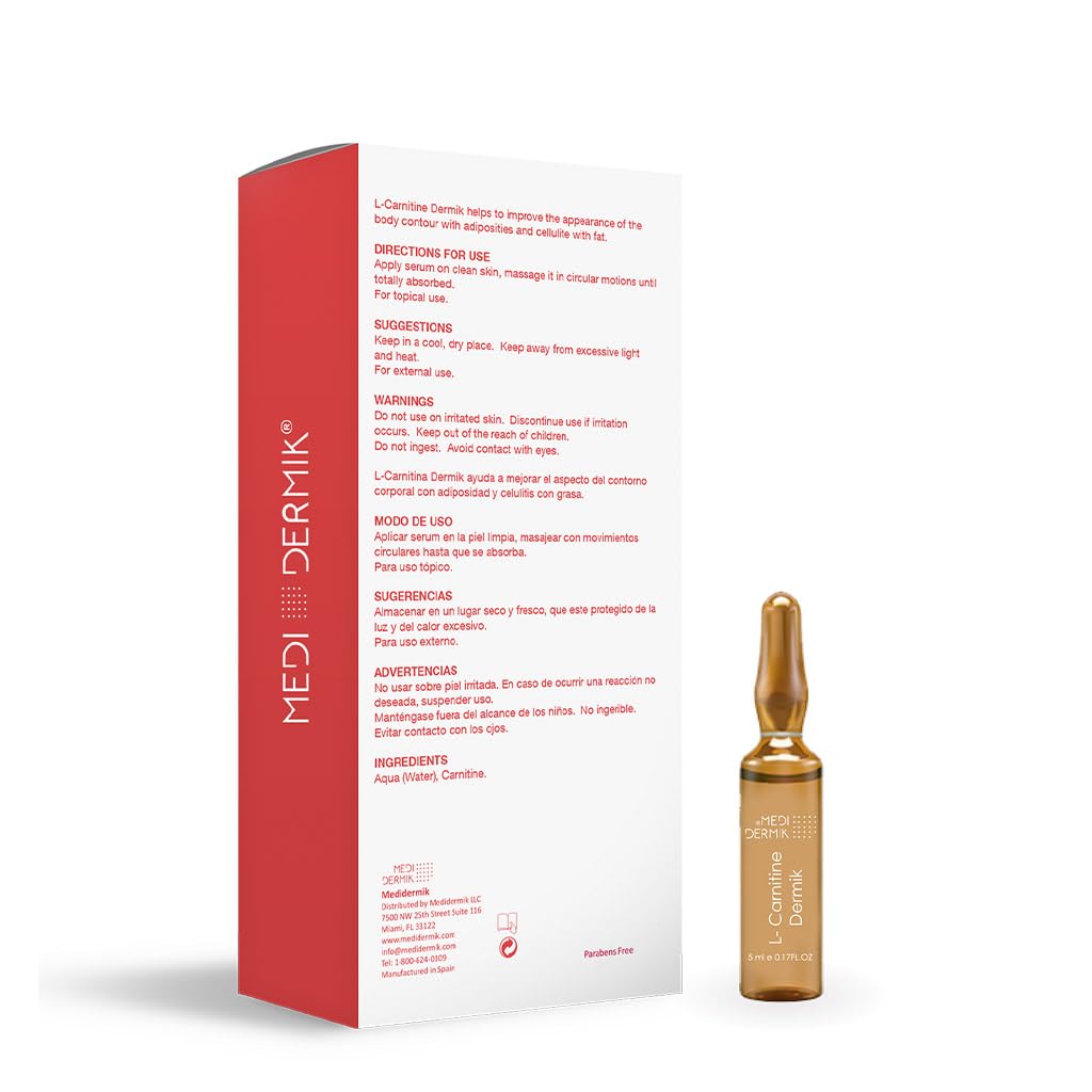 MediDermik L-Carnitine Dermik โ 20 Ampoules x 5ml | Fat Metabolism & Skin Firmness