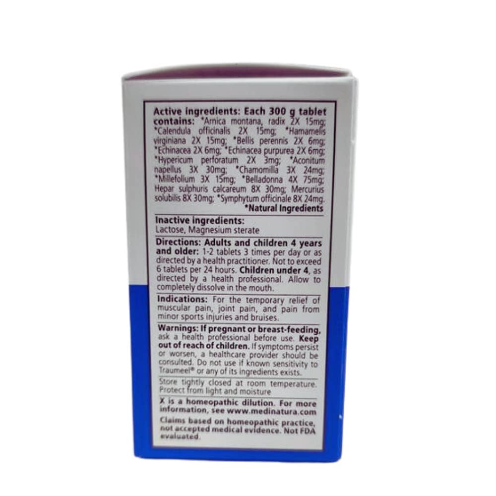 MediNatura Traumeel โ Homeopathic Arnica with 13 Active Ingredients for Muscle & Joint Pain (Germany Made, 100 Tablets)