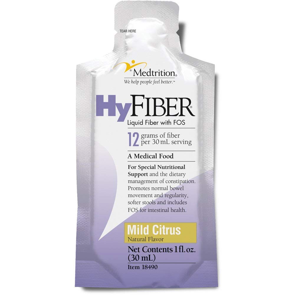 Medtrition HyFiber Daily Liquid Fiber โ 12 g Soluble Fiber per 30 mL (1 fl oz), 25 Pack