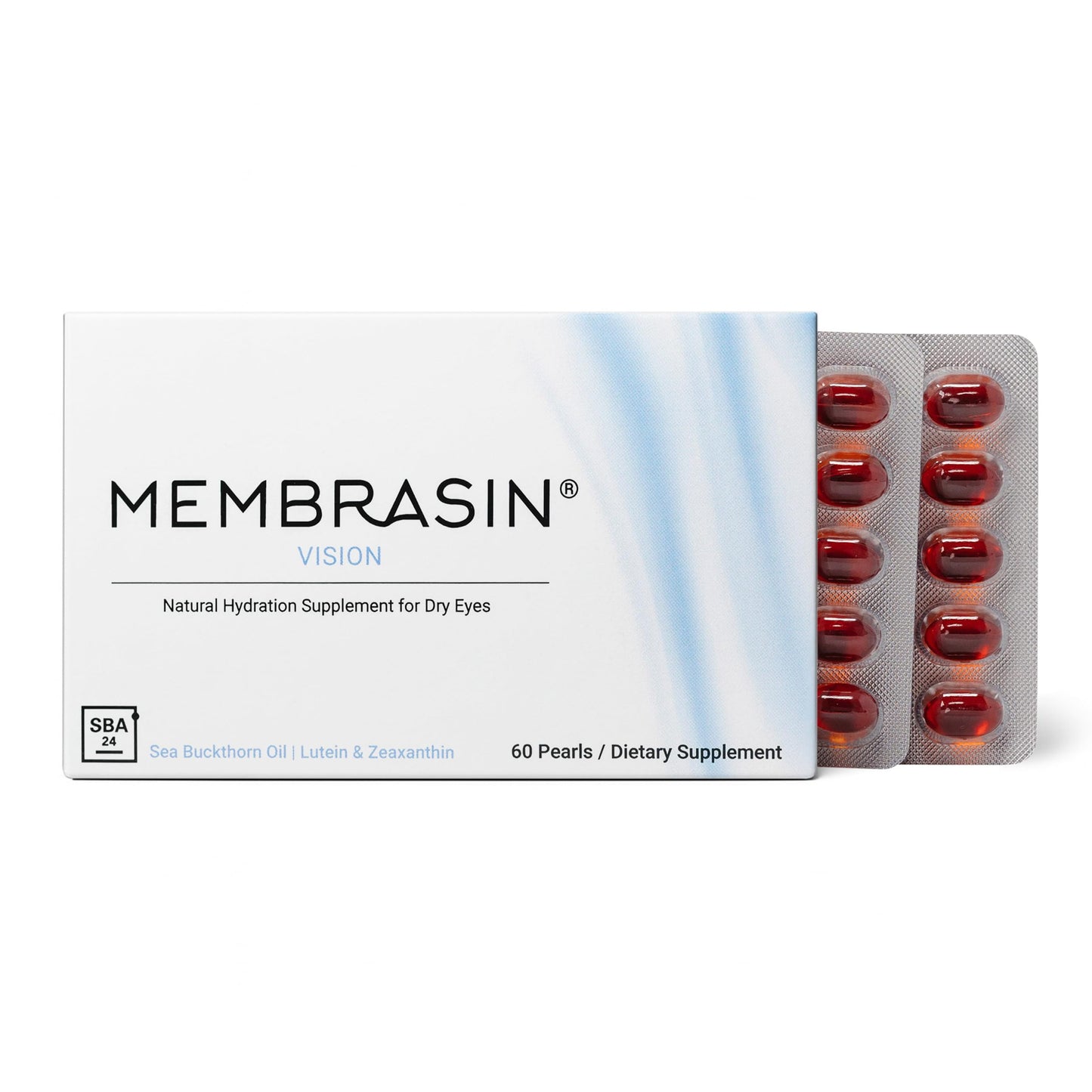 Membrasin Vision Supplement โ Omega 3-6-7-9 with Sea Buckthorn, Lutein & Zeaxanthin | Eye Hydration & Blue Light Protection โ Vegan Softgels (60 Capsules)