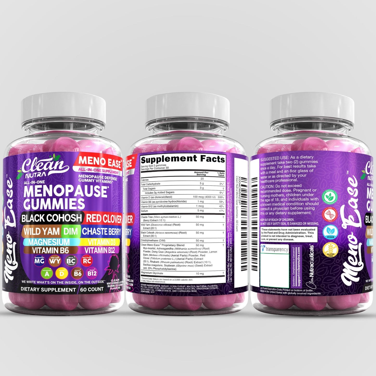 Meno Ease Menopause Gummies โ Hormone Balance & Relief for Women | Clean Nutra