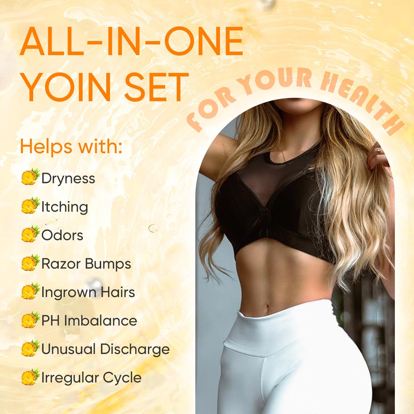 MENOMINO Pineapple Yoni Wash Set β pH-Balanced Feminine Wash, Yoni Bar & Yoni Oil